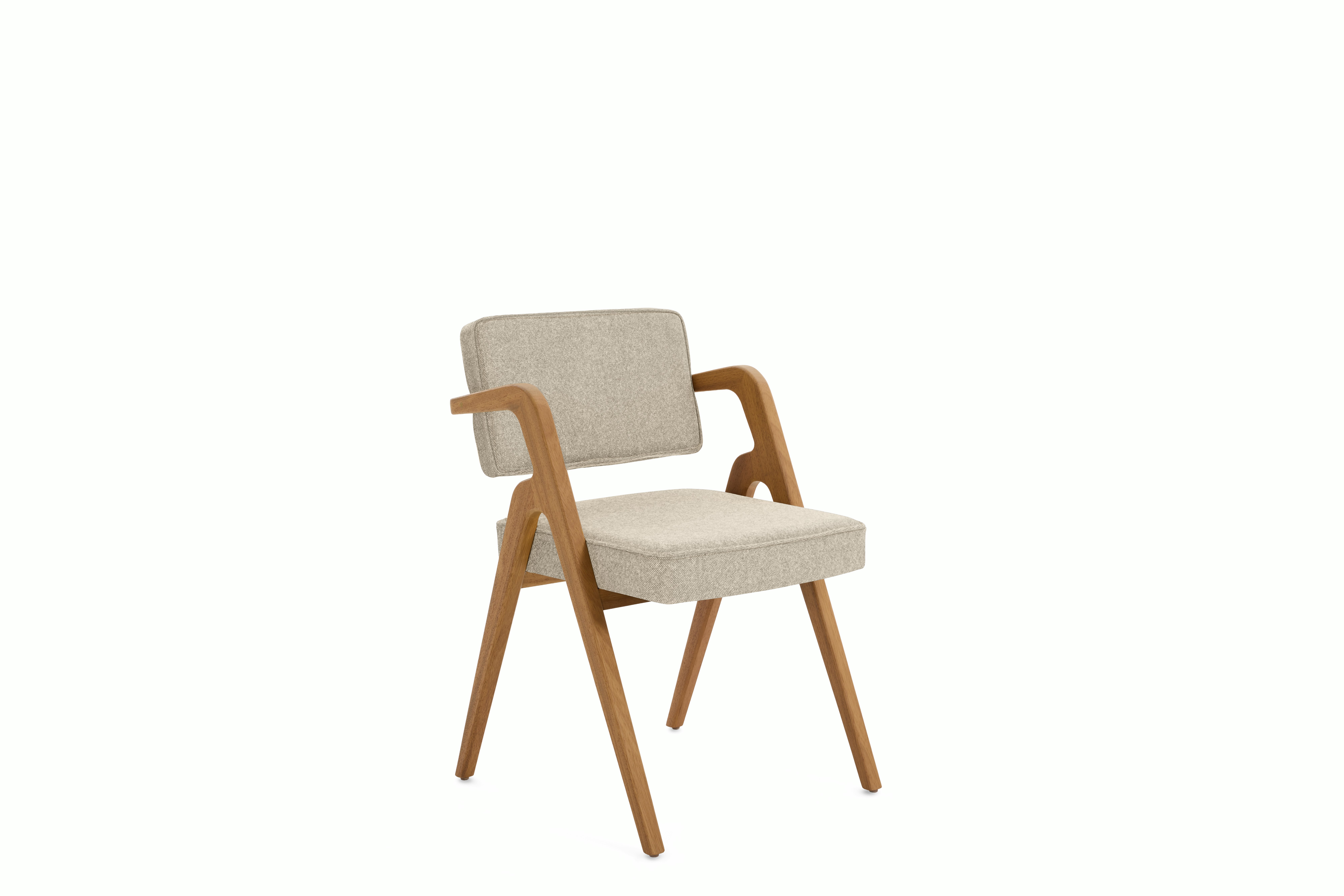 A Eugenio Dining Chair in patisserie, oak viewed from an angle.