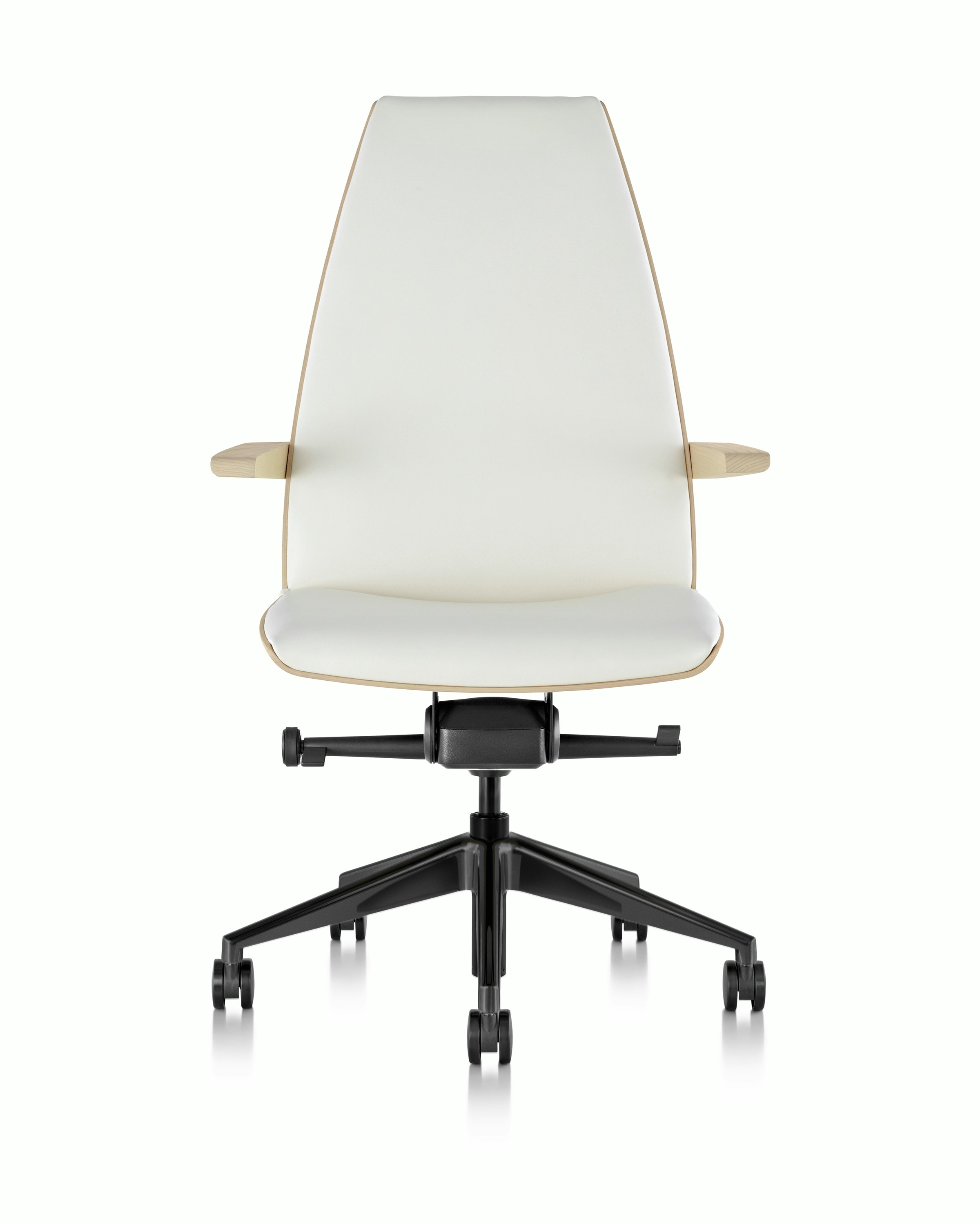 Clamshell Task Chair - Prone Leather, Lotus, Ash, High Back, With Arms