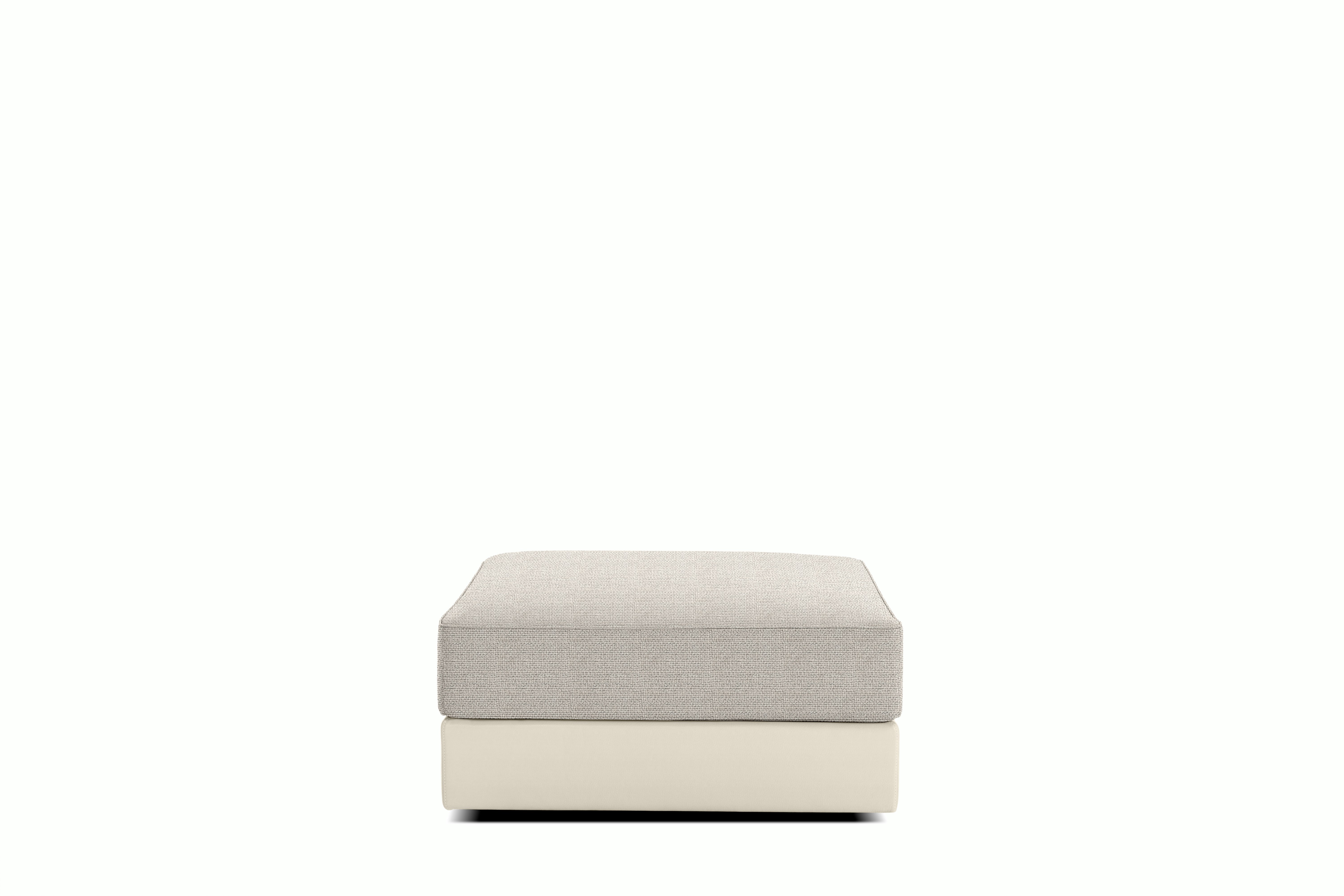 Symme Ottoman - Cocktail,  Leather Frame,  Prone Leather,  Lotus,  Pebble Weave,  Buff