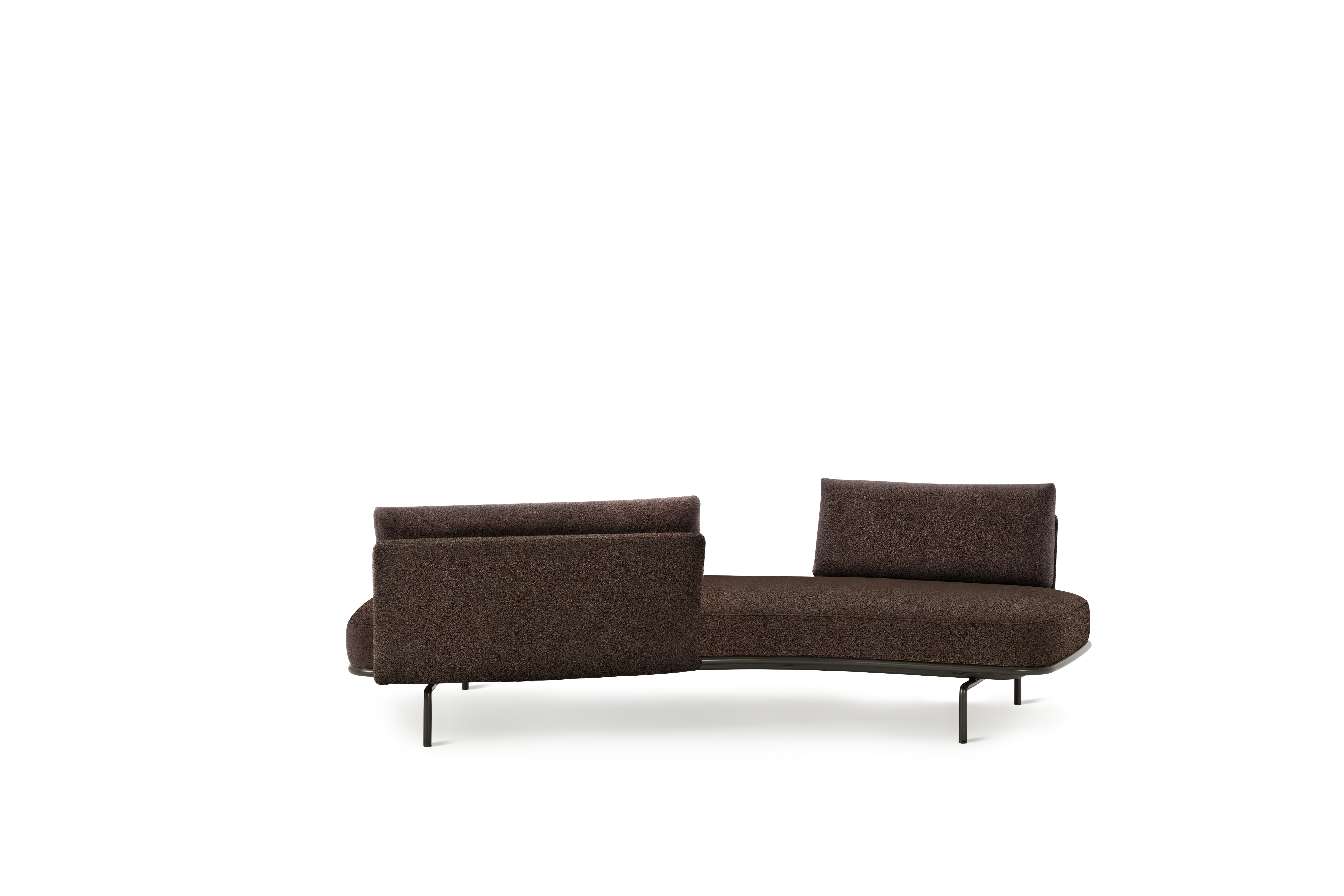 Panoramic Sofa - Right,  Medium / Large,  Curly,  Brown,  Charcoal