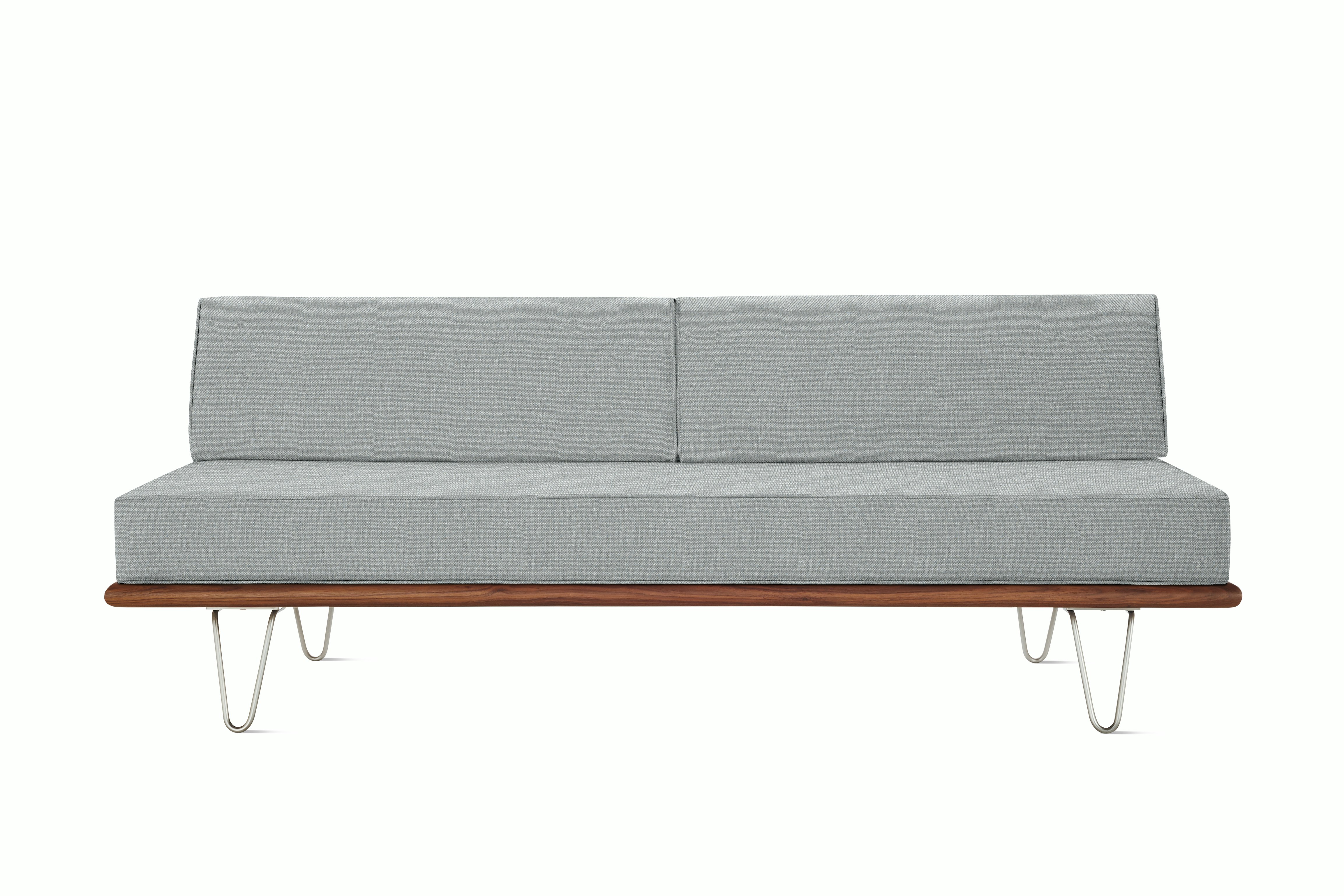 Nelson Daybed  - Back Bolster, Walnut, Album Linen, Powder, Hairpin