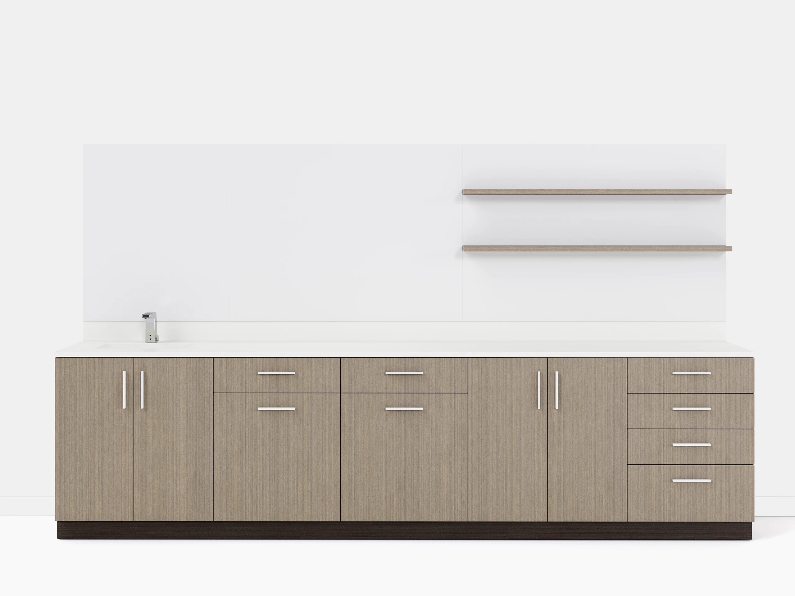 Mora System with open shelving