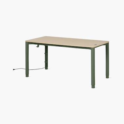 Spout S2S Table - 30" x 60"",  Veneer Clear on Ash,  Olive,  With Cable Tray,  With Storage Drawer,  Standard Height" Spout S2S Table - 30" x 60"",  Veneer Clear on Ash,  Olive,  With Cable Tray,  With Storage Drawer,  Standard Height"