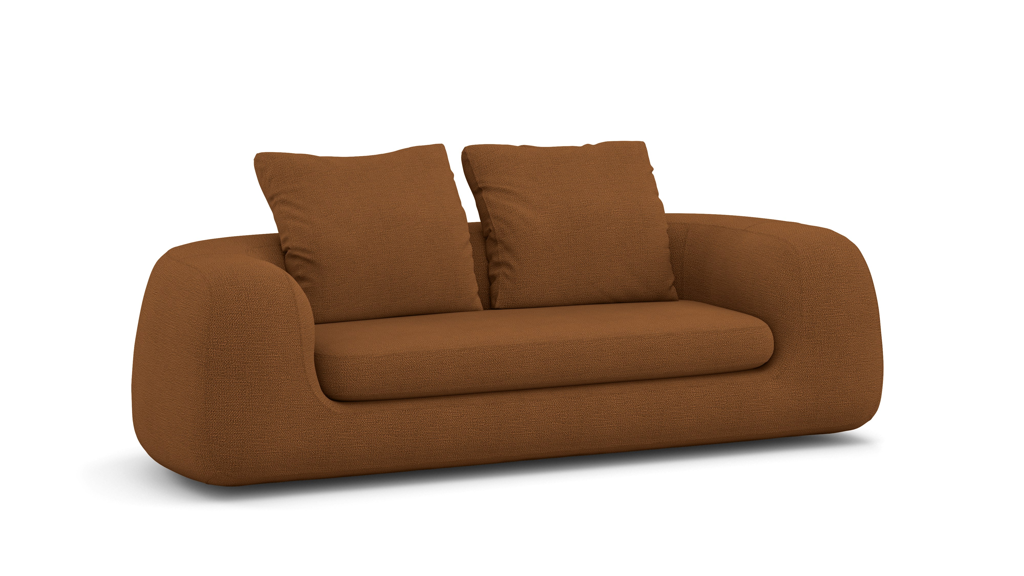 A Atlason Americano Sofa in Pebble Weave, Cannella viewed from an angle.