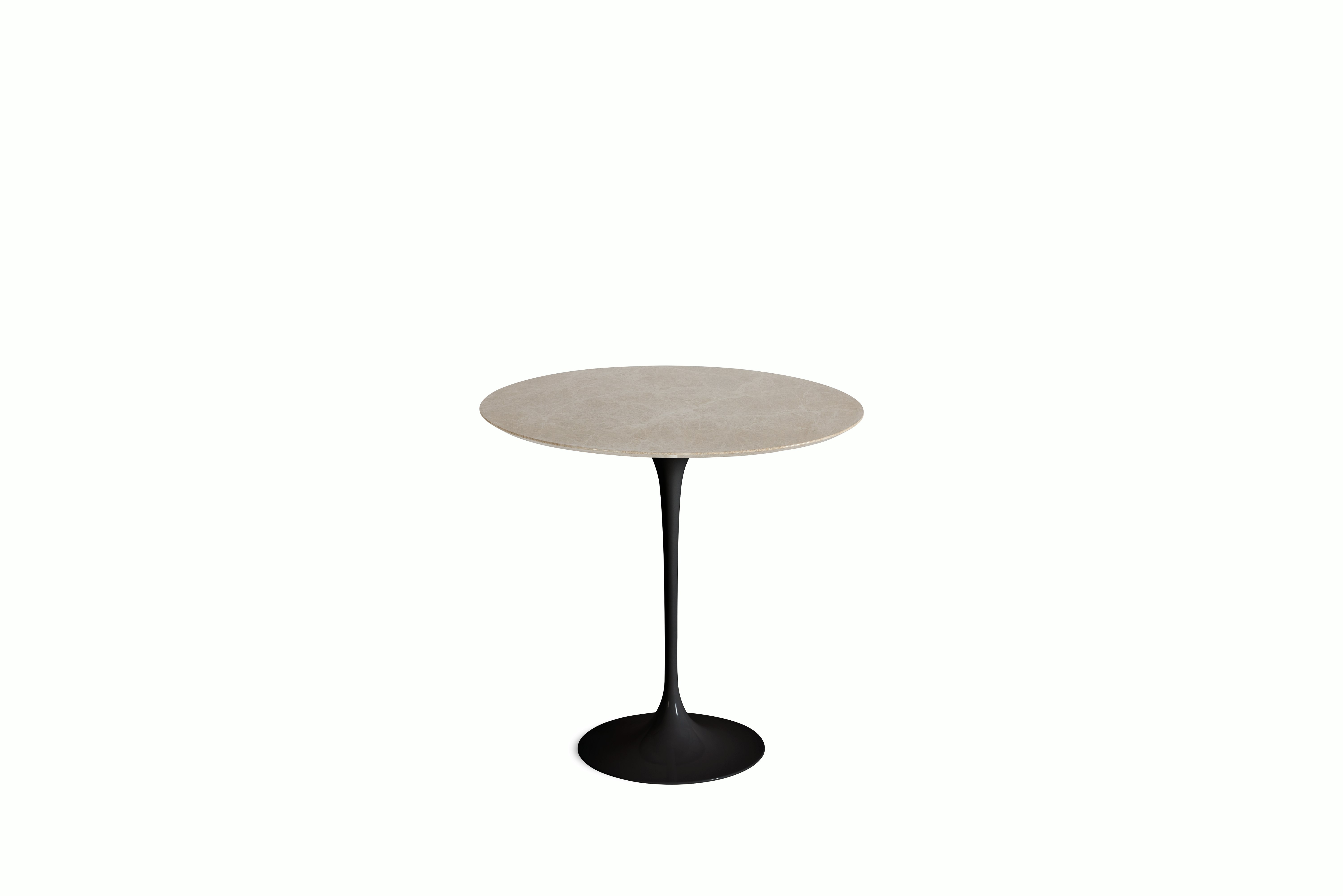 Saarinen Side Table - 22 Inch, Oval, Polished Emperado Light, Black Base