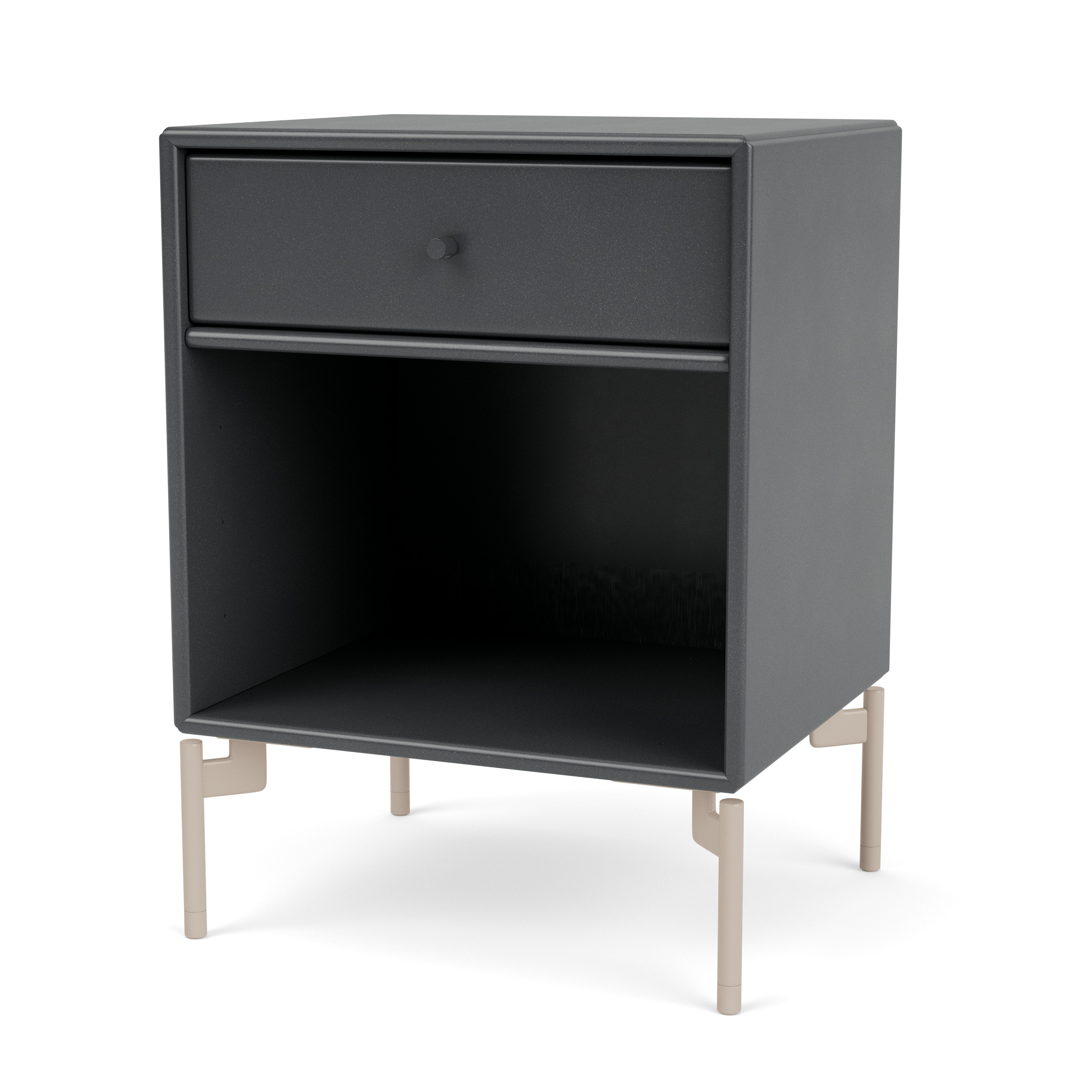 Dream Bedside Table - Coal, Mushroom Legs