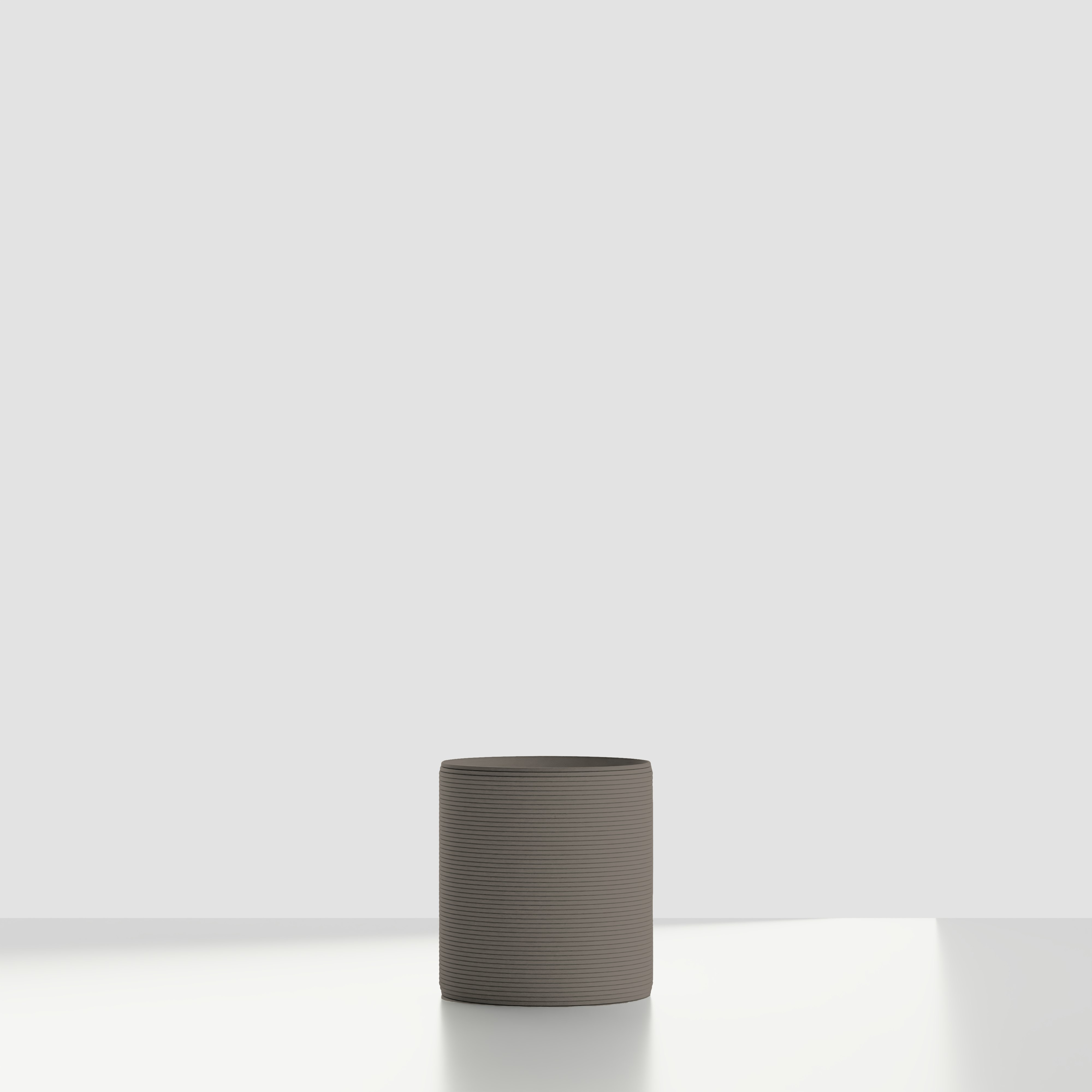 Solana 3D Printed Concrete Planter, Small in Riverbed Earth viewed from the front