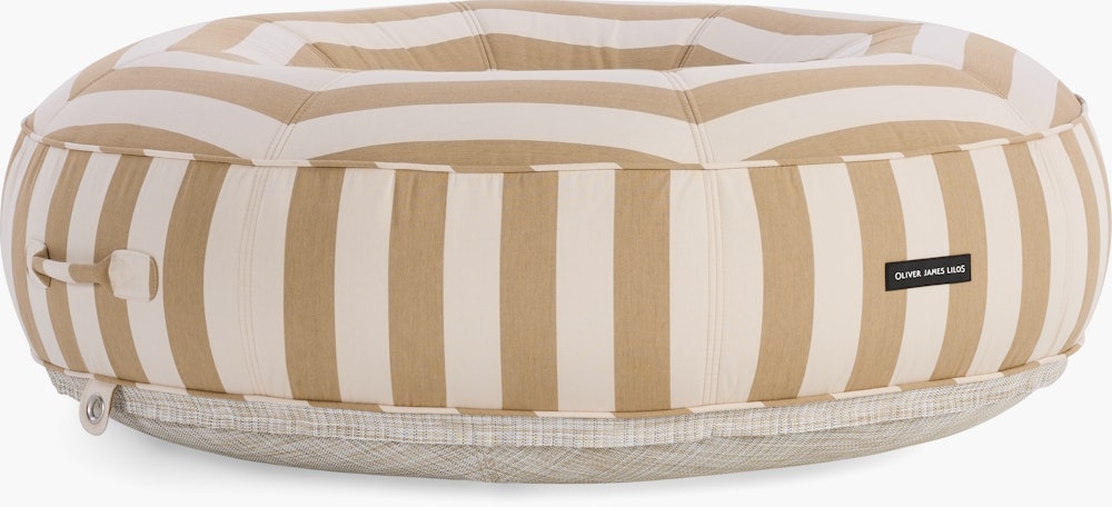 Ring Lilo Pool Float - sand/white stripe