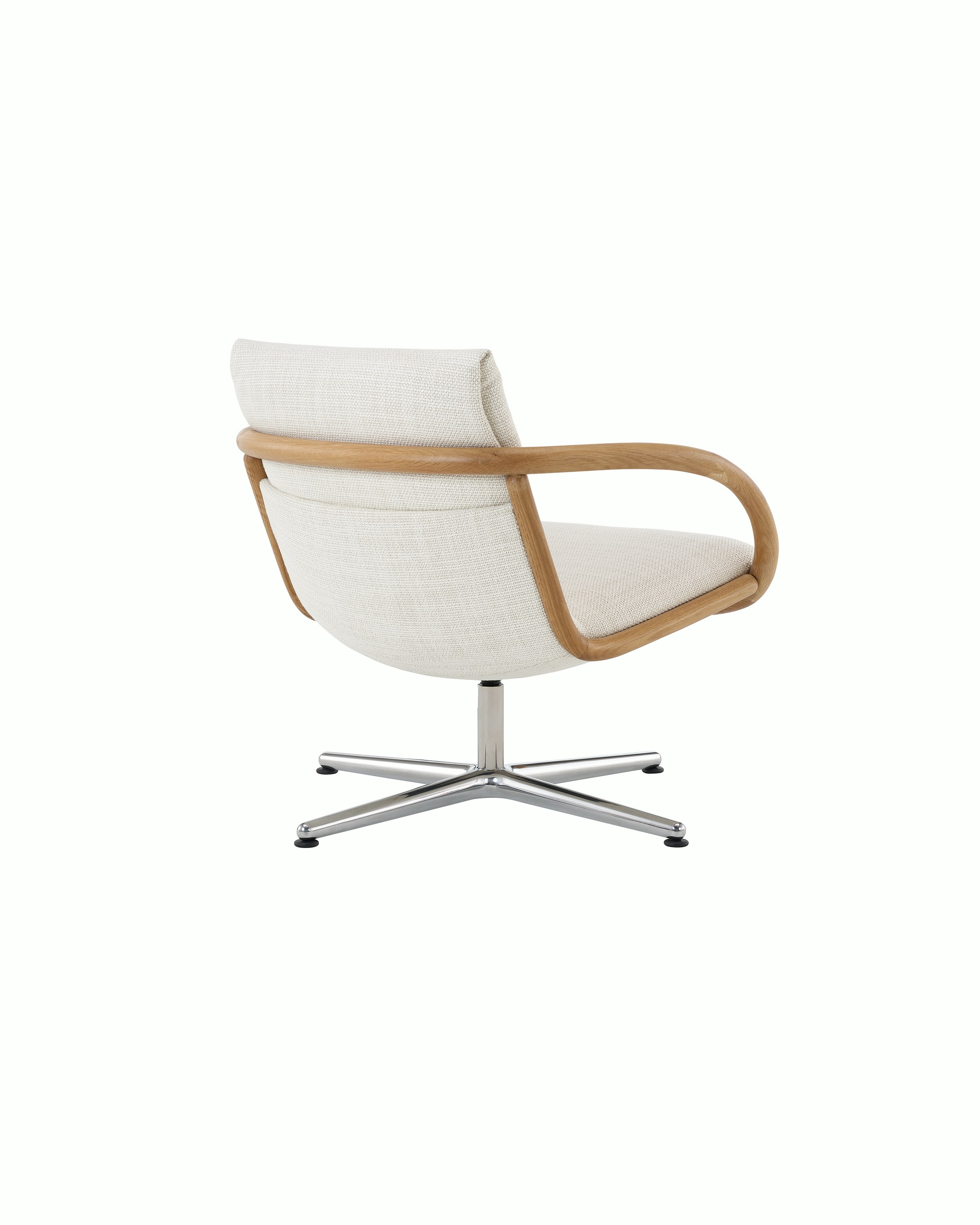 Full Loop Lounge Chair in Oak and Capri white sweep image.