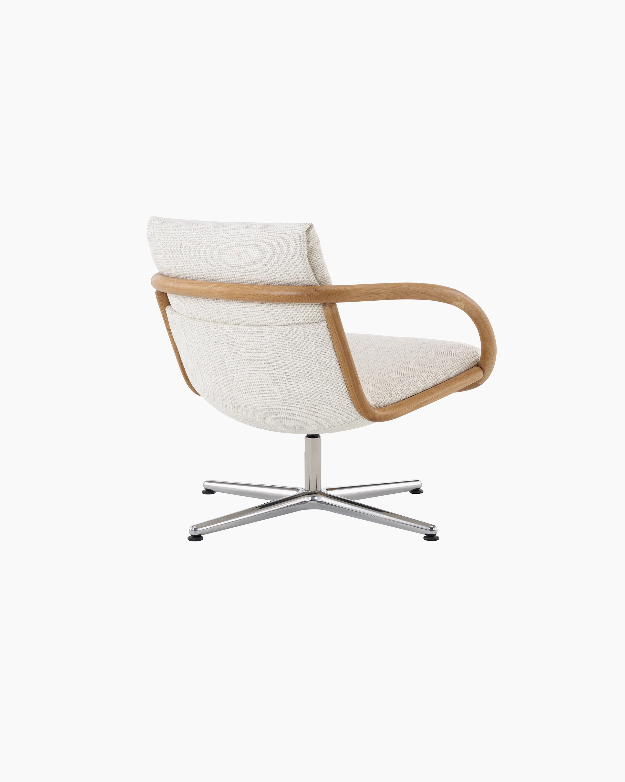 Full Loop Lounge Chair in Oak and Capri white sweep image.