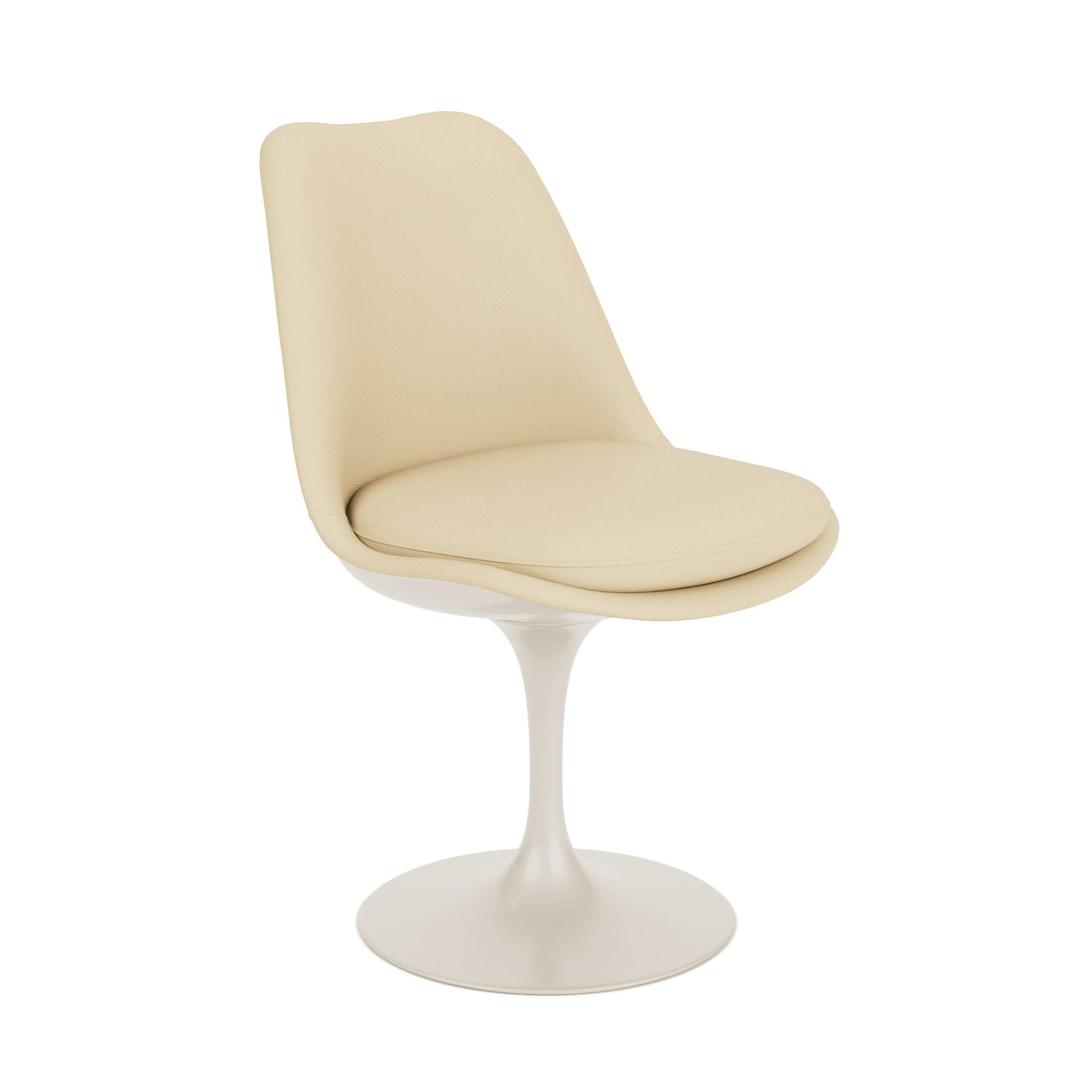 A Tulip Chair Armless in flax and cream viewed from an angle