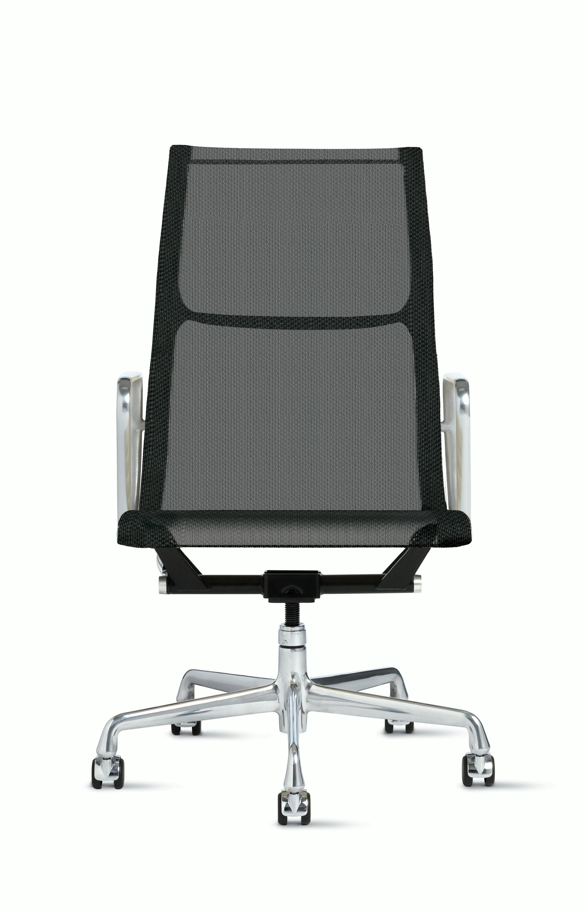 Eames Aluminum Group Chair - Exec, Cygnus, Black, Pol Alum, Mnl, Std, VD