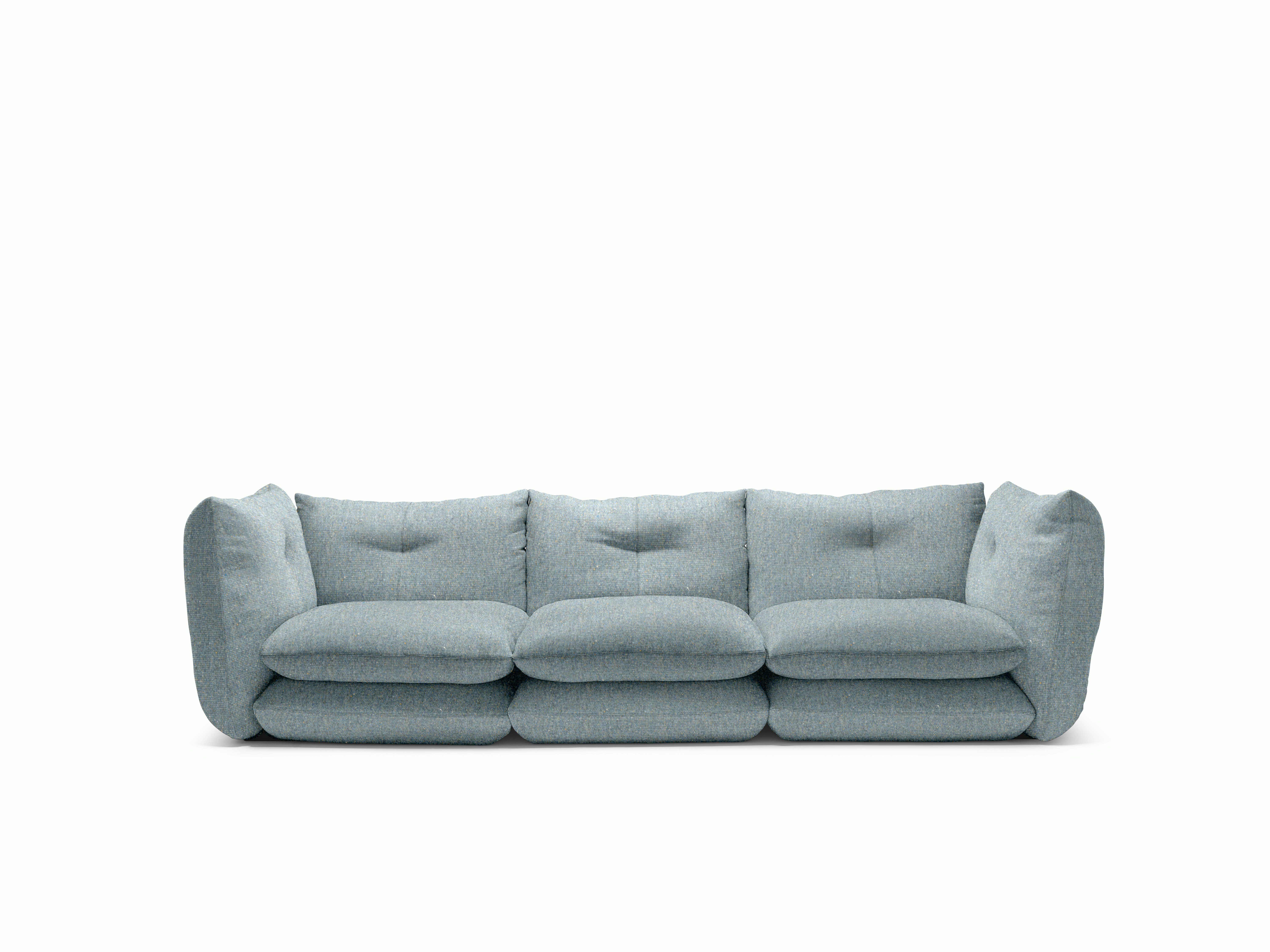 Pillo Sofa -  Three Seater, Standard, Buzz, Iris
