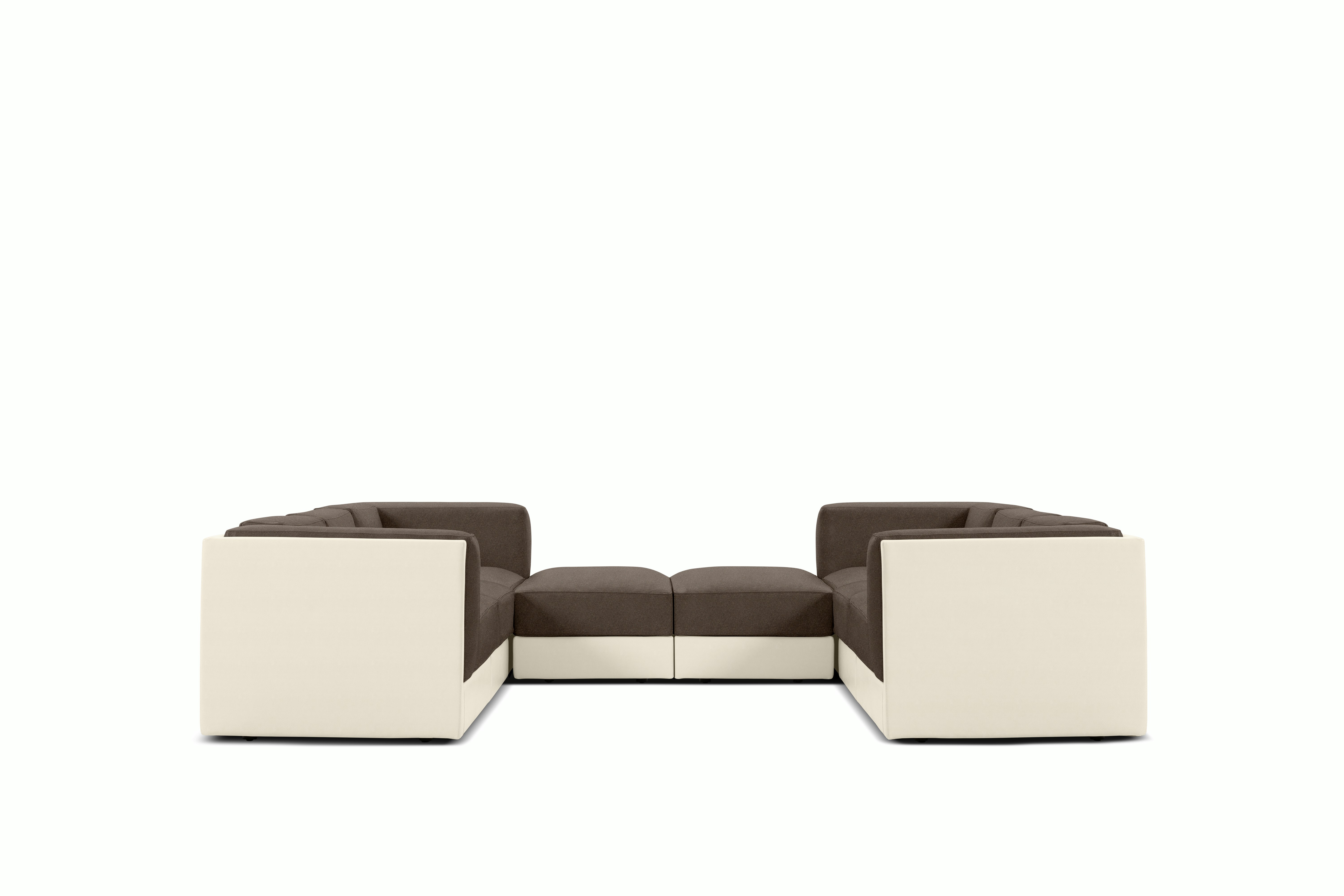 Symme U-Sectional - Leather Frame,  Prone Leather,  Lotus,  Pecora,  Chocolate