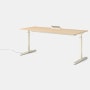 Renew S2S Embedded Power Desk - Standard,  29 x 70,  Veneer White Ash,  White / White,  Integrated Cord Management,  Hidden Power,  Standard,  T Leg