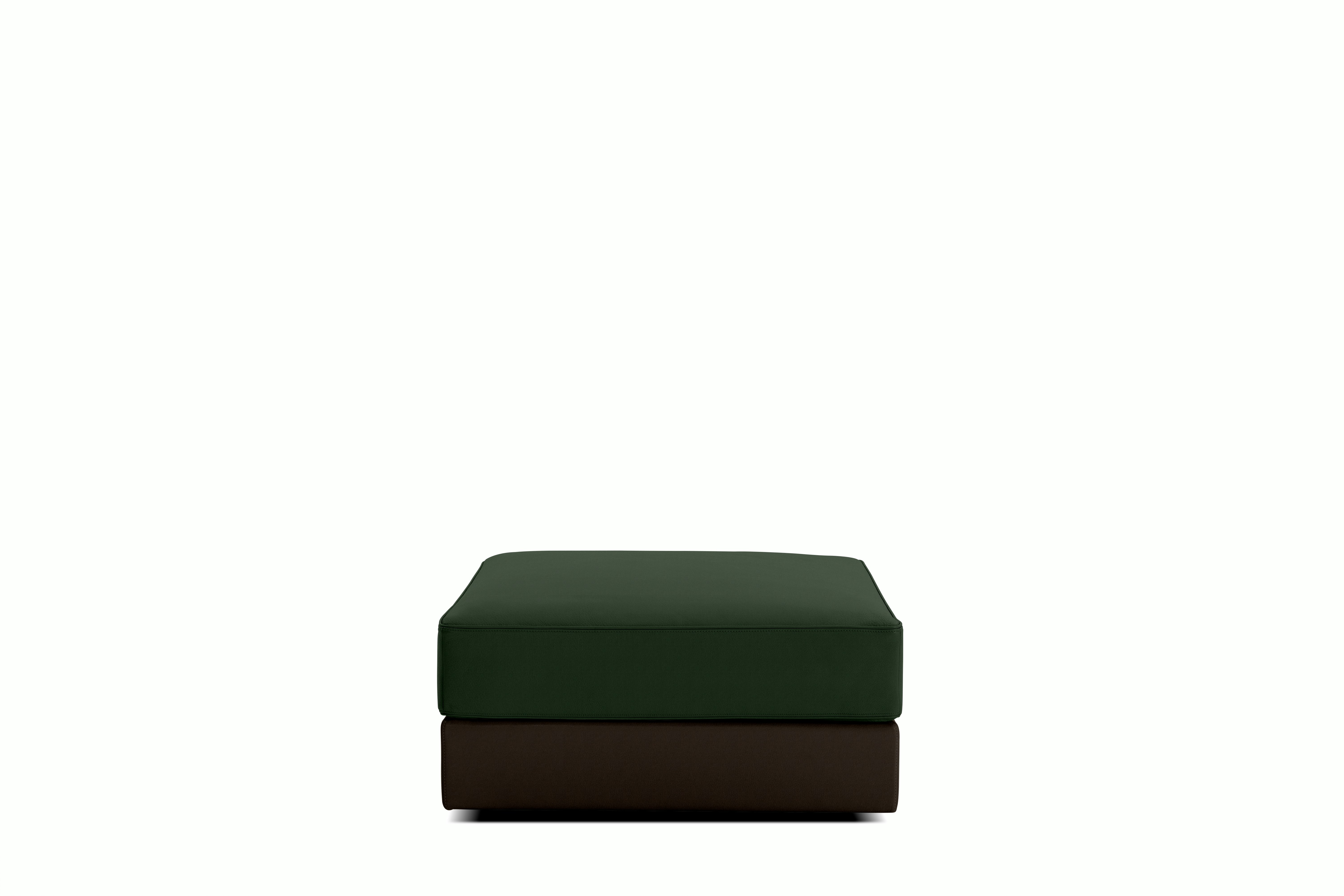 Symme Ottoman - Cocktail,  Leather Frame,  Prone Leather,  Java,  Prone Leather,  Vine