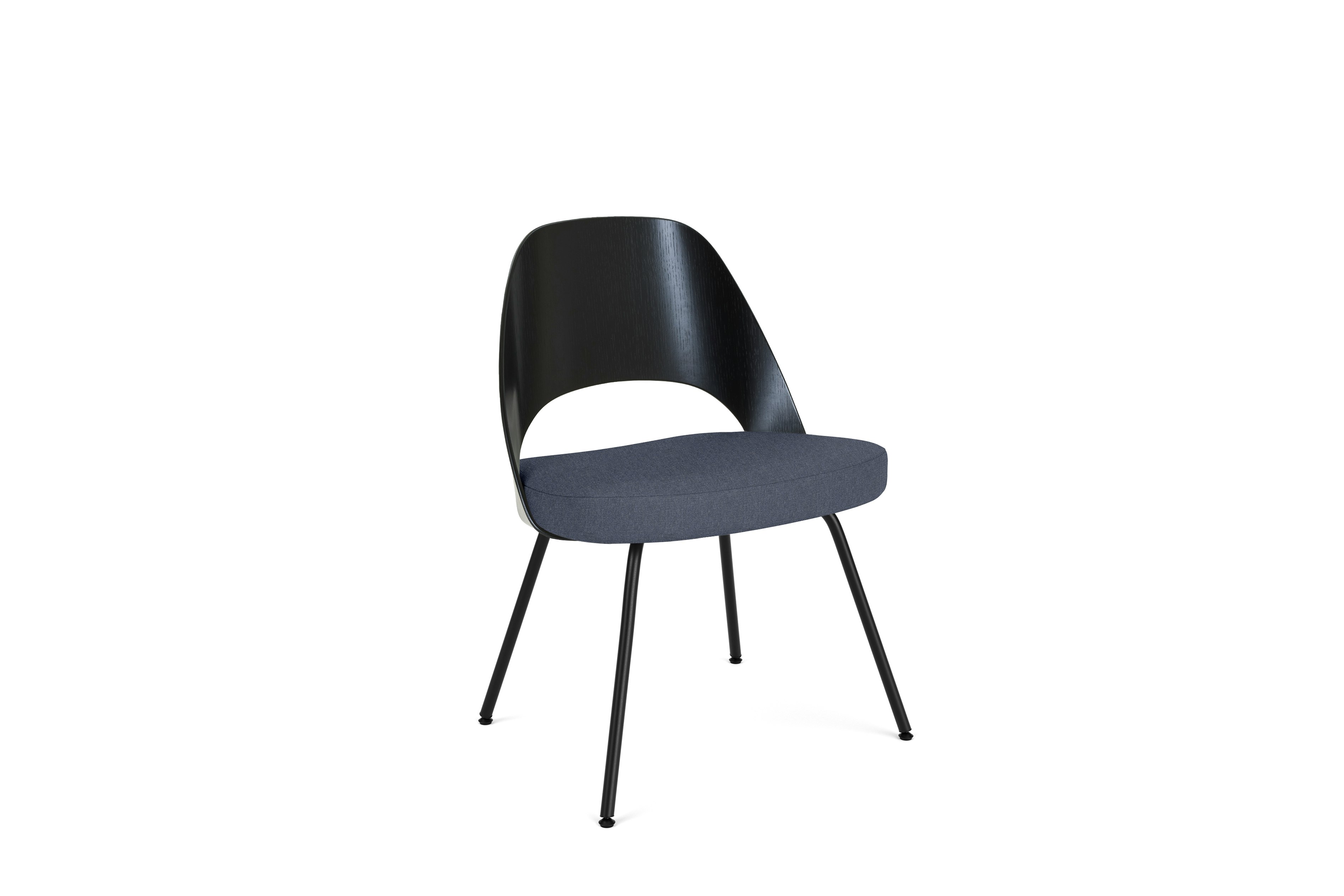 Saarinen Executive Veneer Back Side Chair Metal Legs