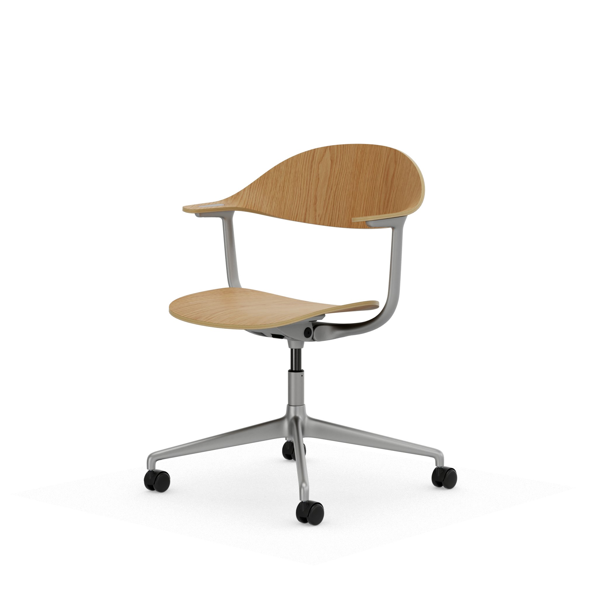 Mynt Task Chair - Oak, Blasted Aluminum