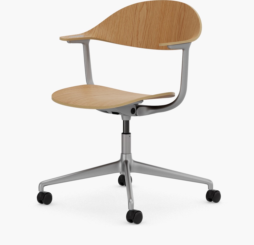 Mynt Task Chair - Oak, Blasted Aluminum