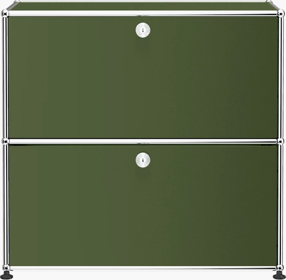 USM Haller File Credenza - Half File,  Olive Green