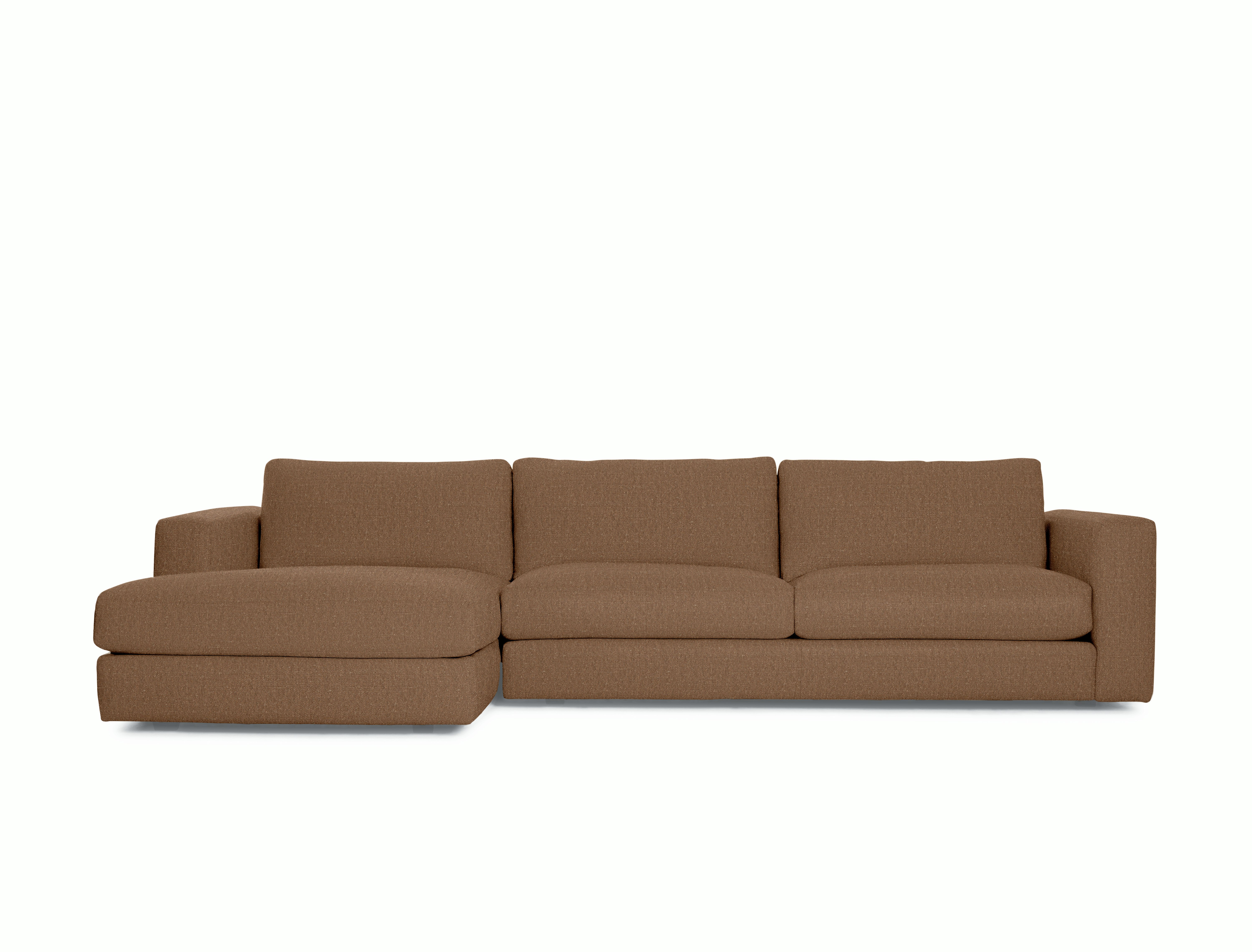 Reid Sectional Chaise,  Left in Album Linen,  Tawny with block leg