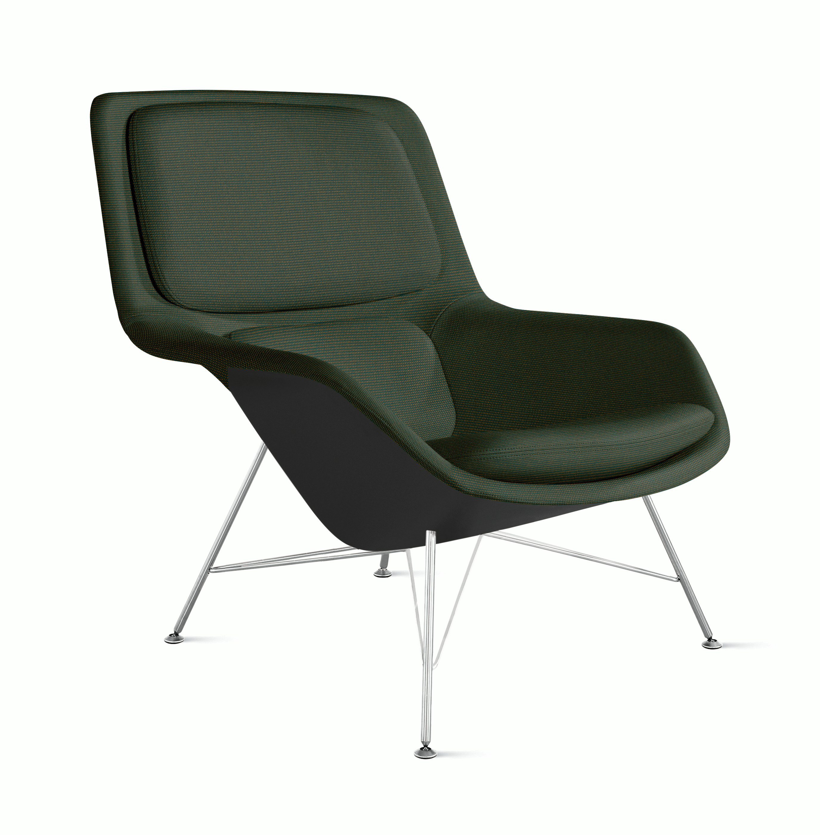 Striad Lounge Chair - Mid Back, Isa, Connect, Black, Wire, Trivalent Chrome