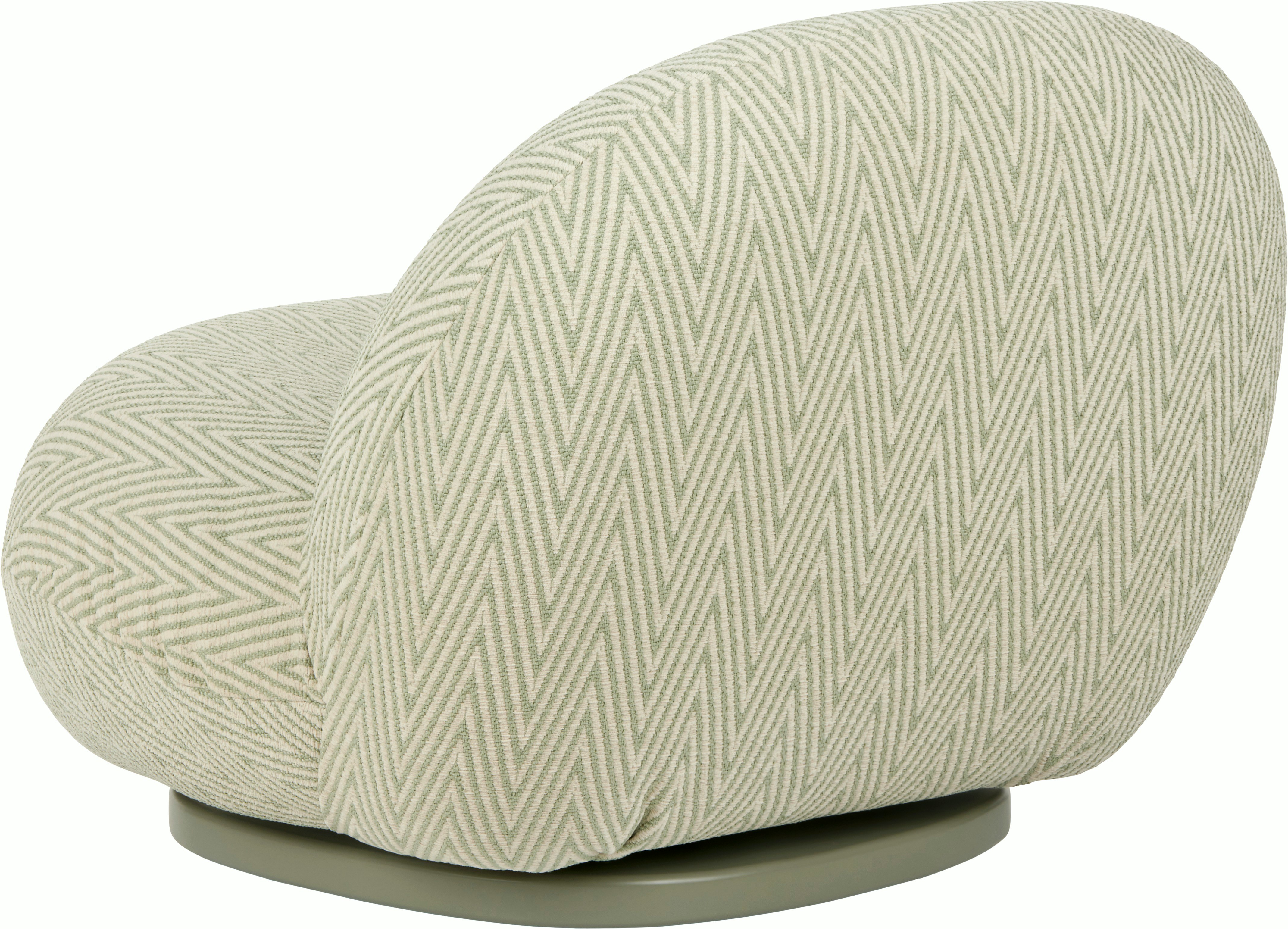 A Pacha Outdoor Lounge Chair in green chevron shown from the back
