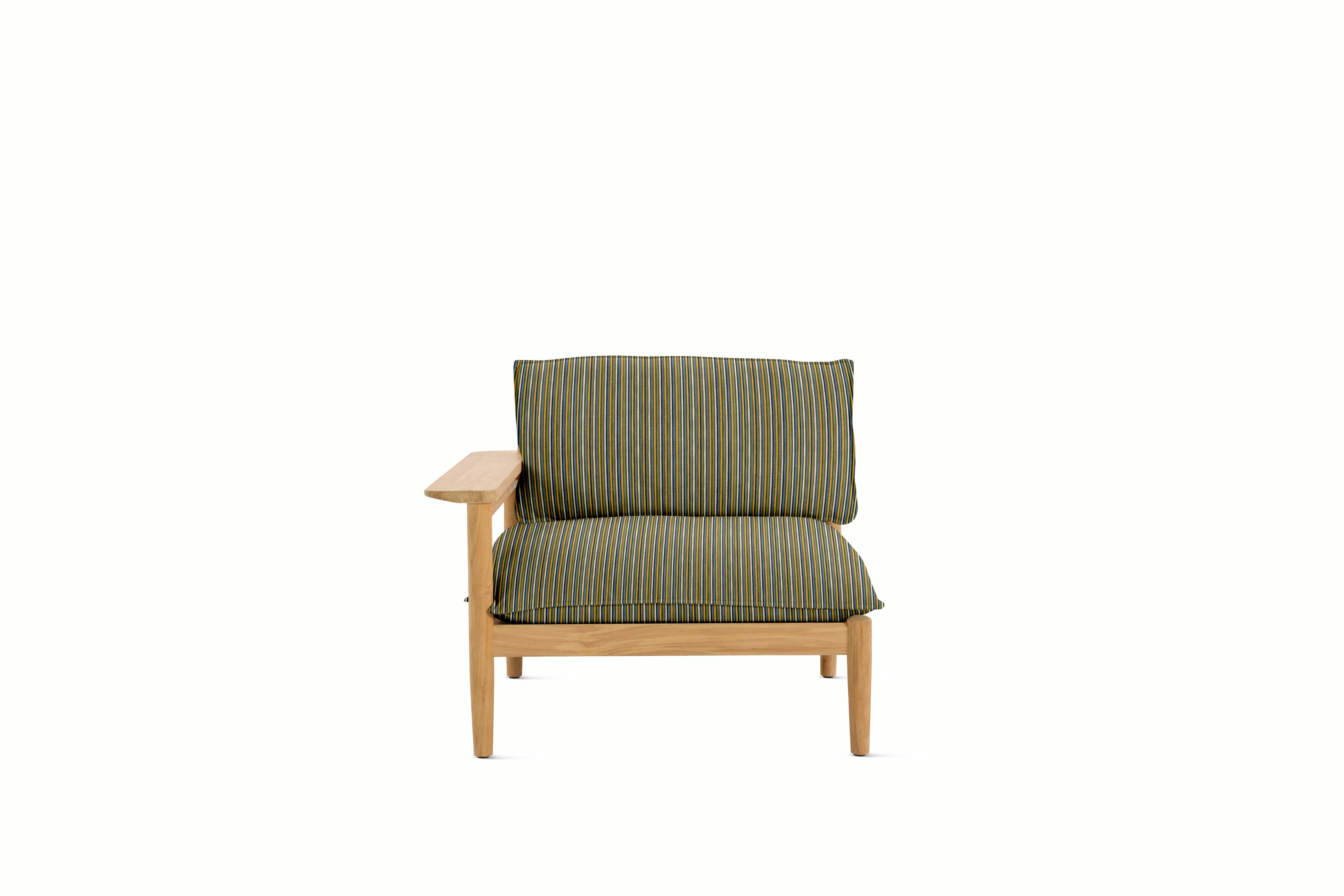 Terassi One Arm Single Seat Module - Left Arm,  Concord Stripe,  Tegu, FSC Certified