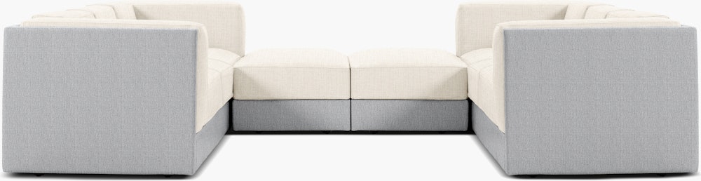 Symme U-Sectional - Fabric Frame,  Pebble Weave,  Fog,  Pebble Weave,  Ecru
