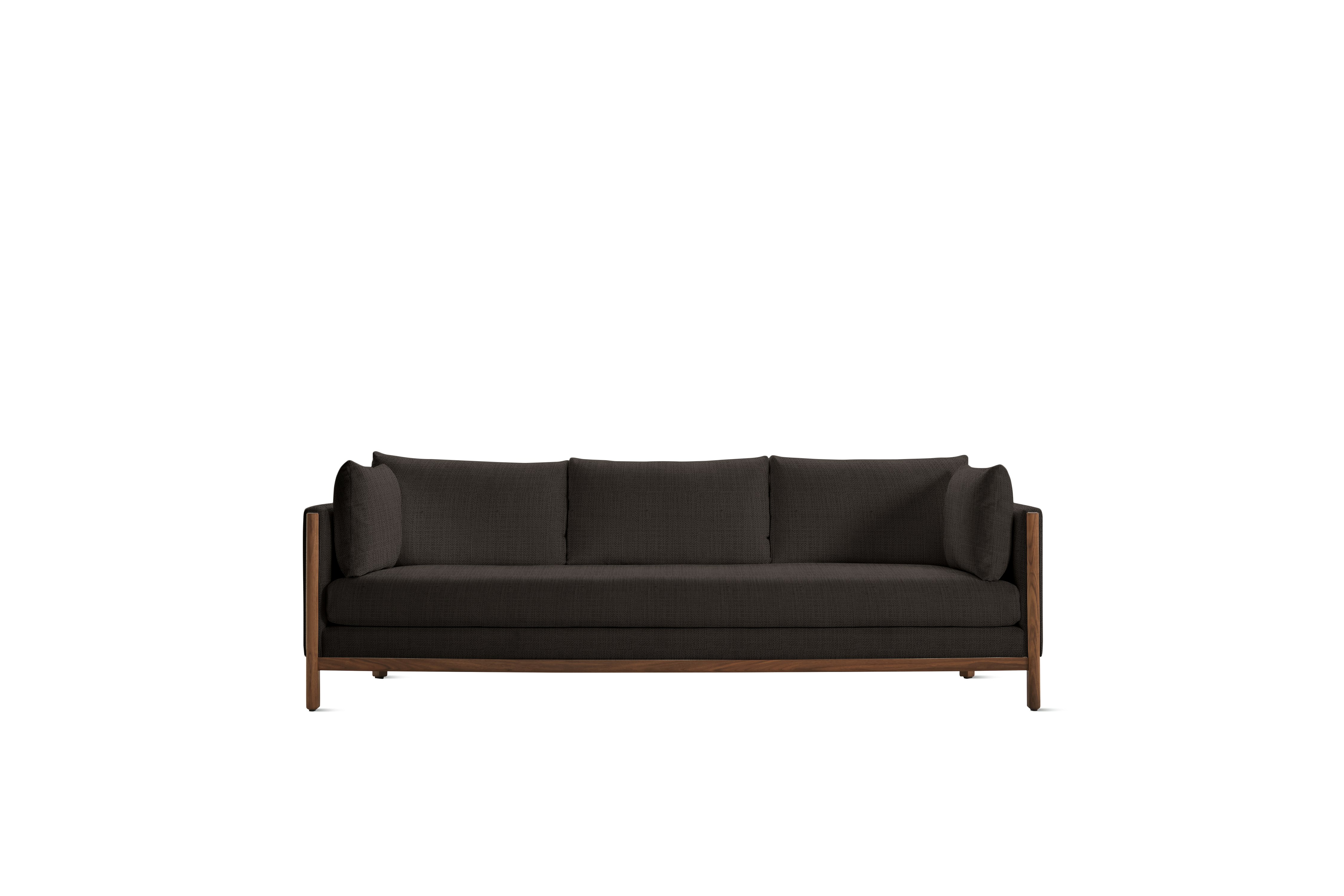 Emmy Sofa, 92 In, Pebble Weave, Chocolate, Walnut