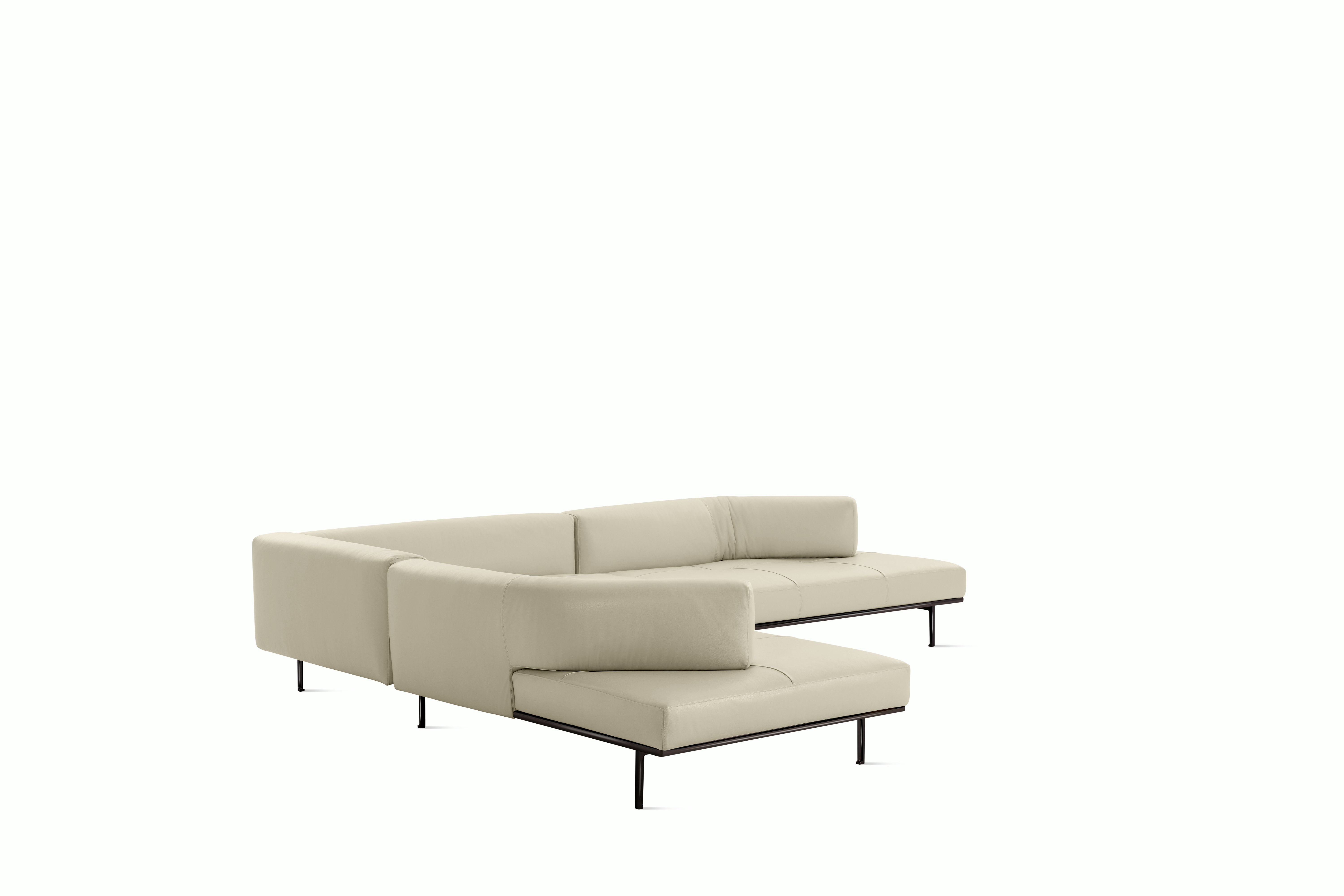 Matic Sectional - MH14 Config - L-Shaped Sectional,  Right,  Quilted,  Volo Leather,  Parchment,  Charcoal