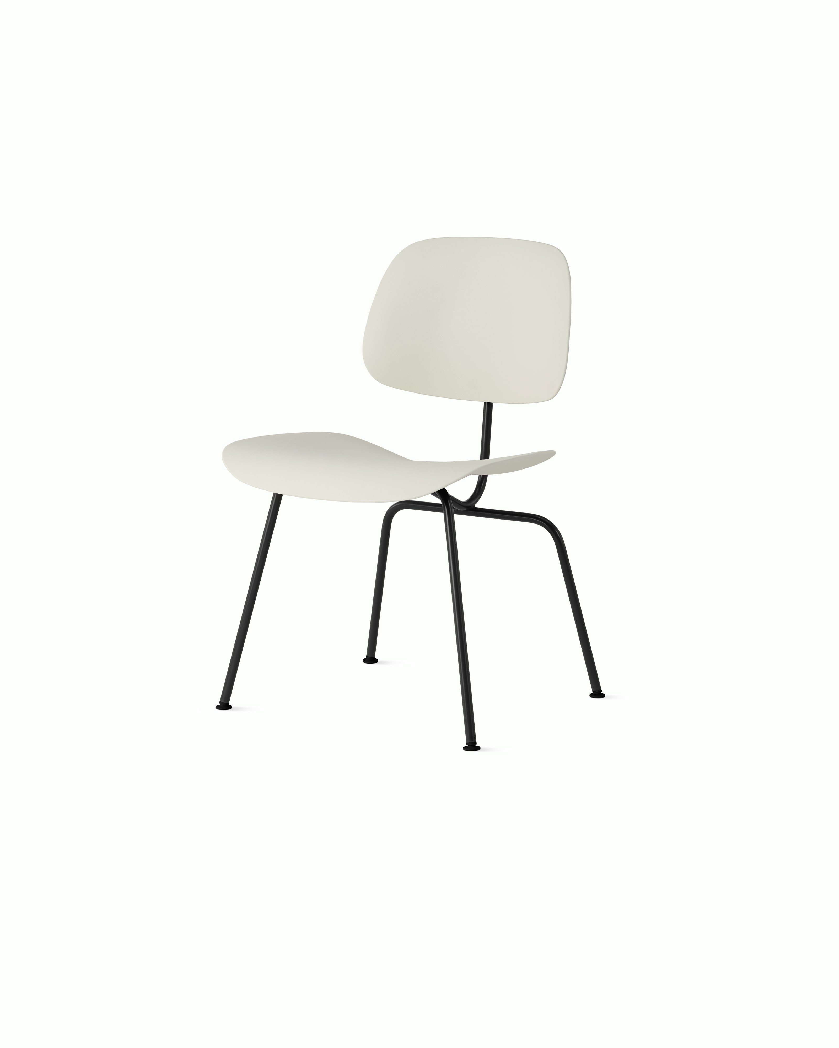 Eames Molded Plastic Dining Chair (EC-127) - Side Chair, Non Upholstered, White, Ultra Black