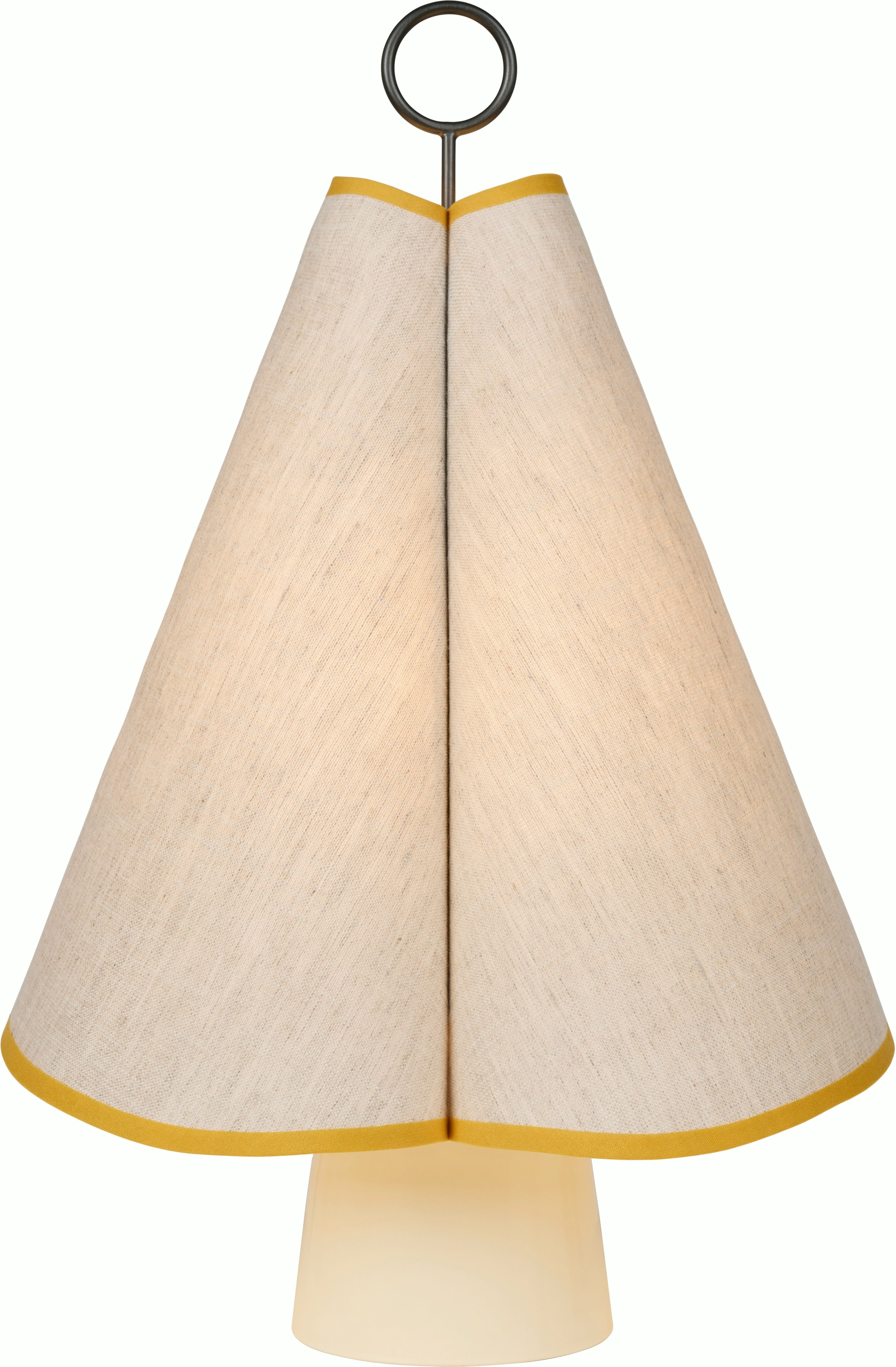 Hornbaek Table Lamp in Ceramic and Poppy Yellow viewed from the front