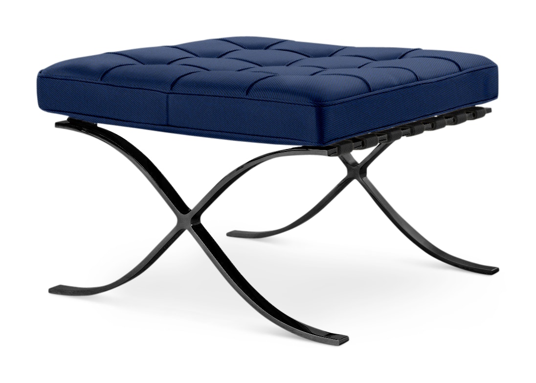 Barcelona Stool in Fancy Twill,  Navy,  Black