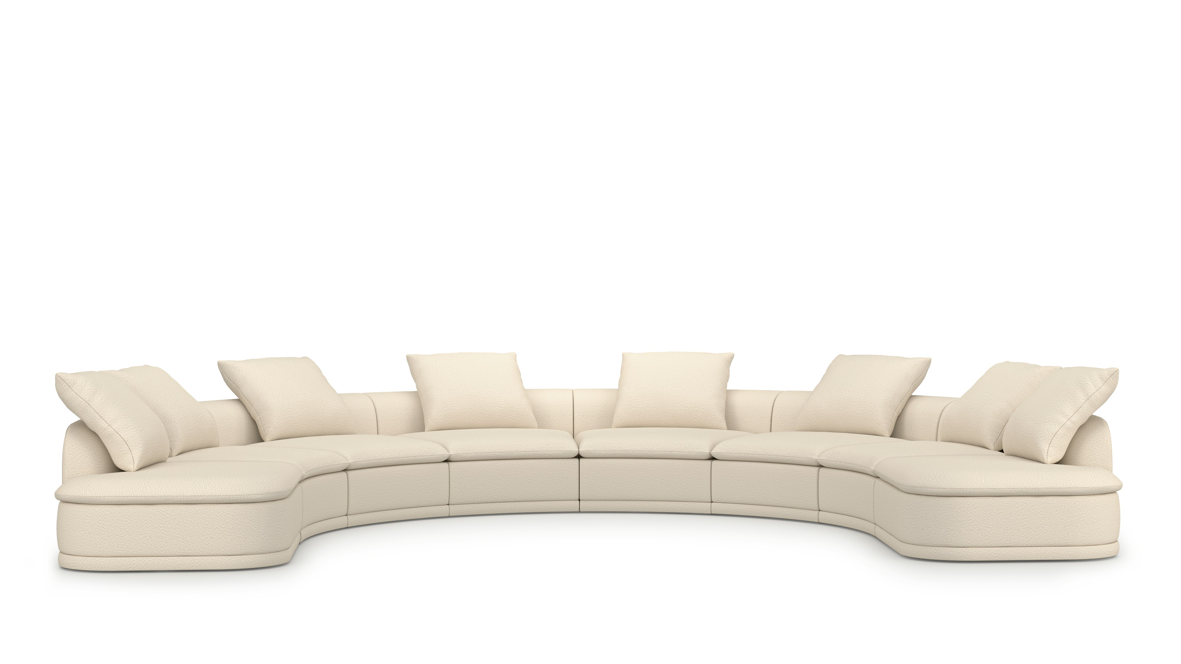 An Atlason Composed Modular Sofa U Shape Sectional in Cream viewed from an angle.