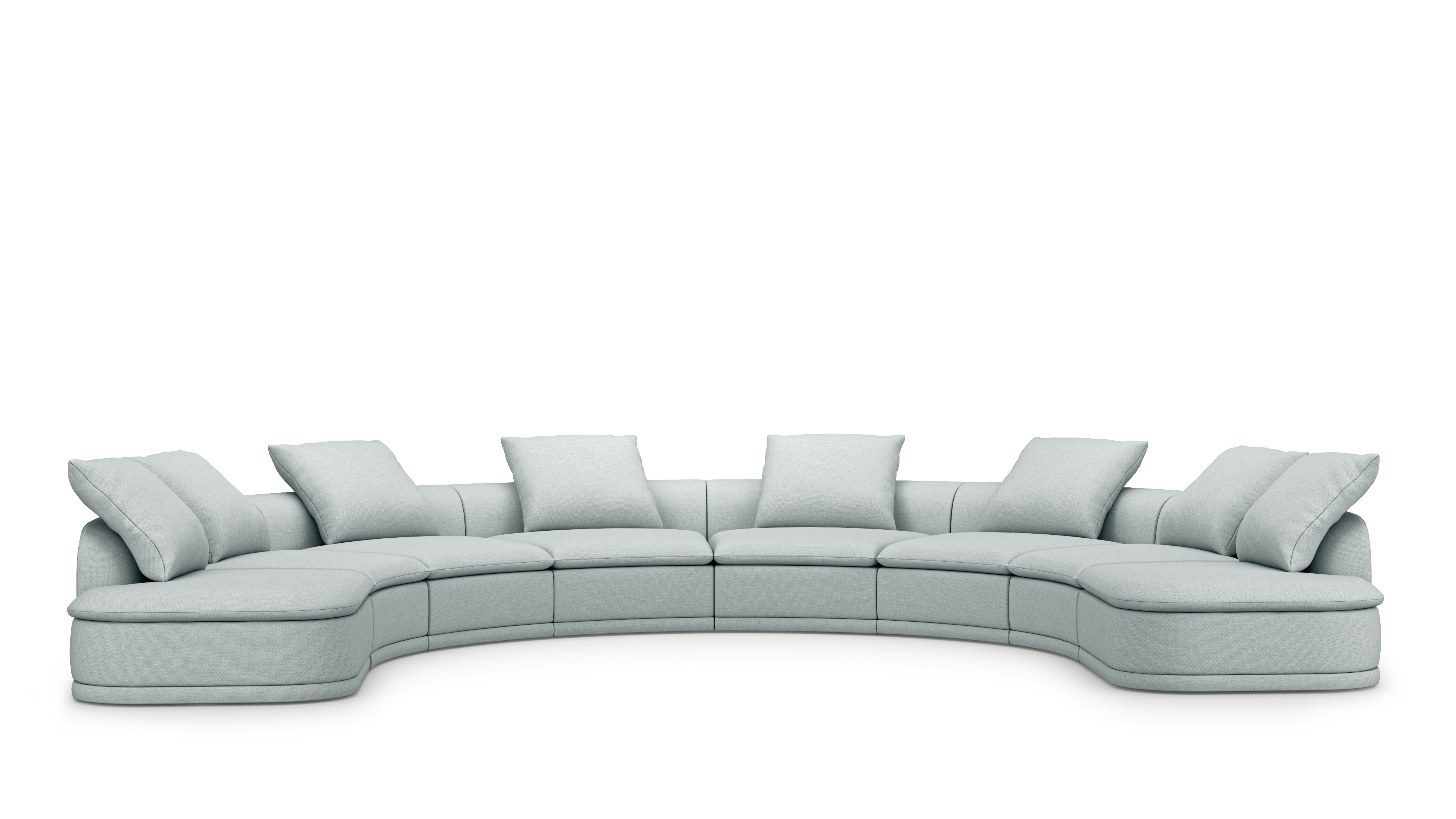 An Atlason Composed Modular Sofa U Shape Sectional in Surf viewed from an angle.