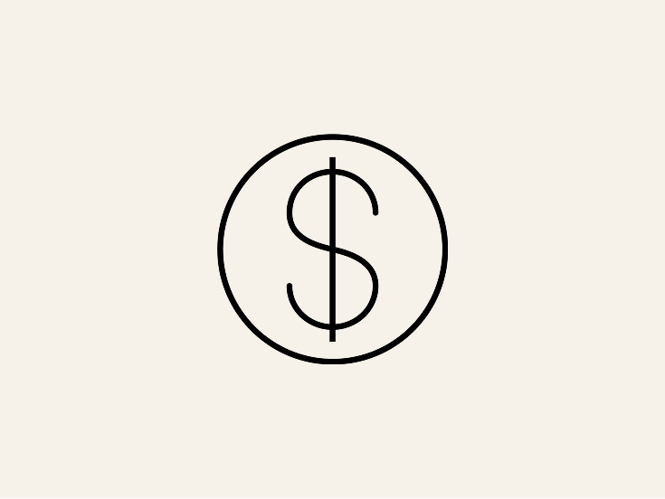 Black line symbol of a dollar sign.