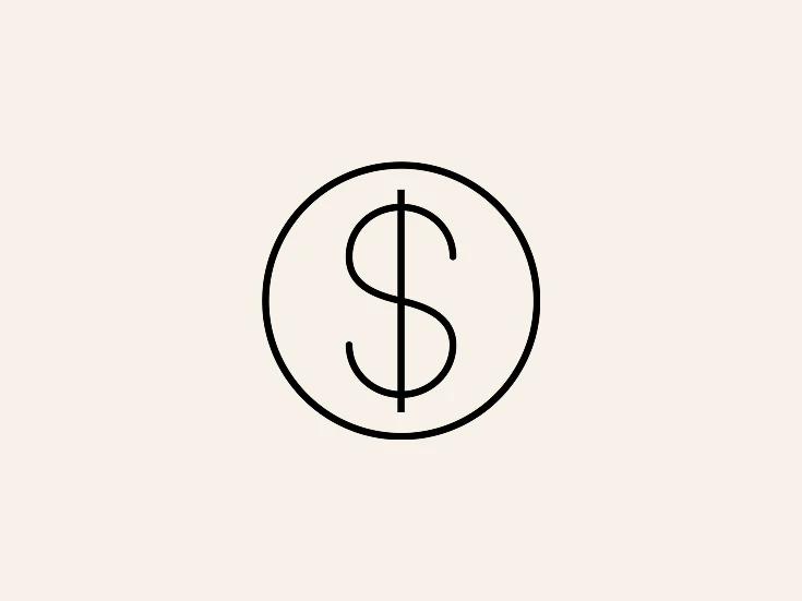 Black line symbol of a dollar sign.