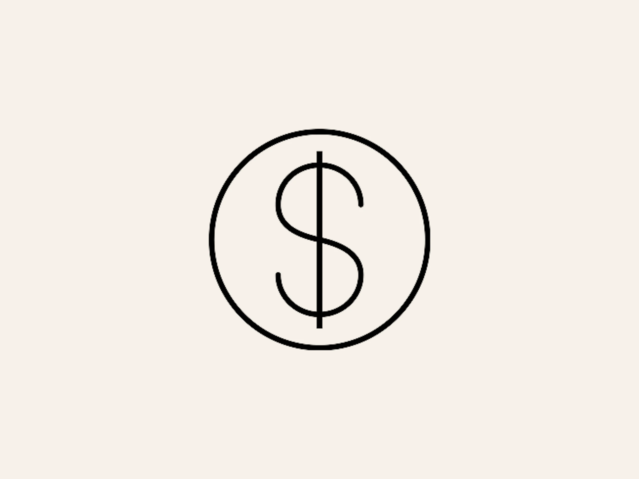 Black line symbol of a dollar sign.