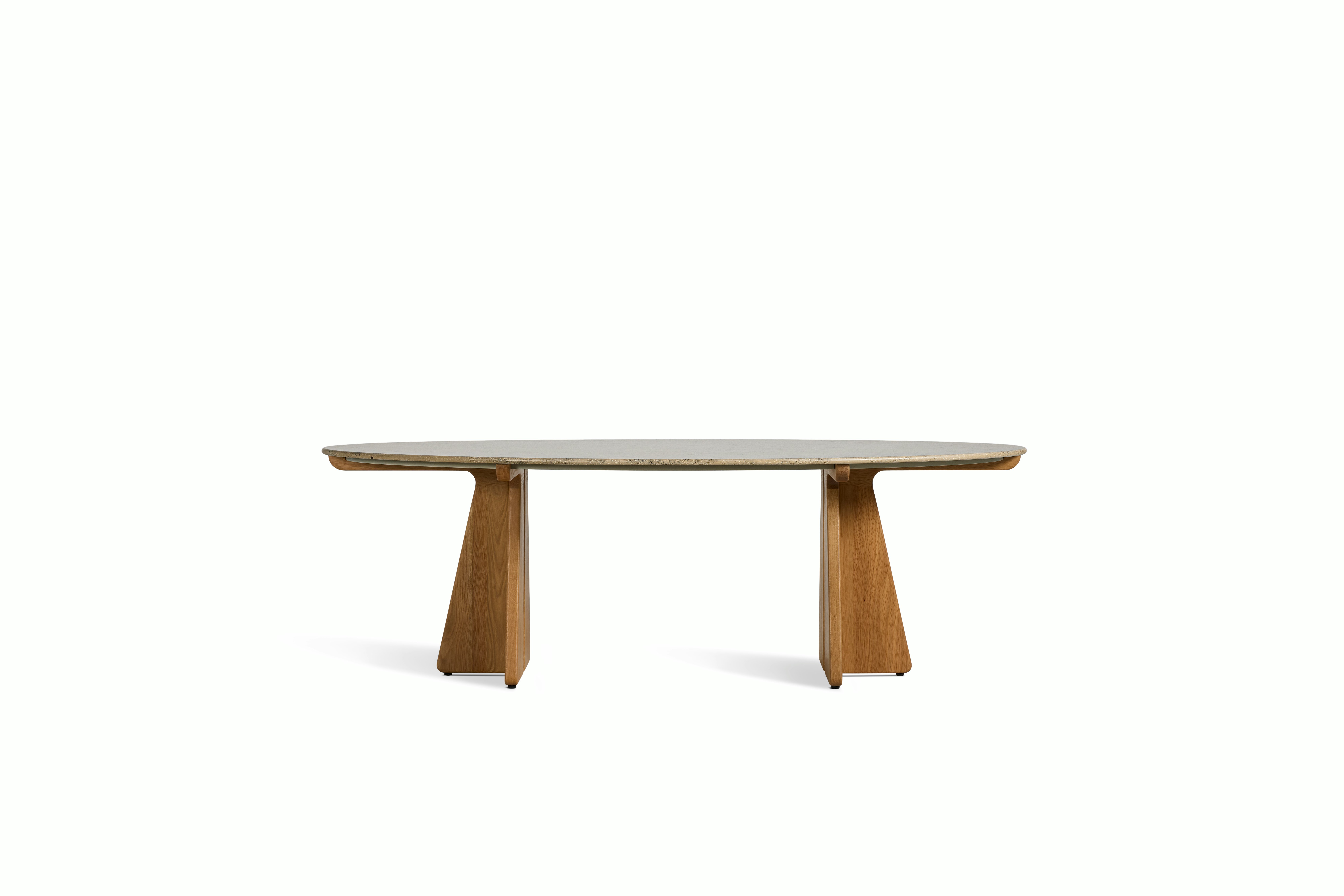 Pinna Dining Table - Oval, 90 Inch, Jura Blau, White Oak