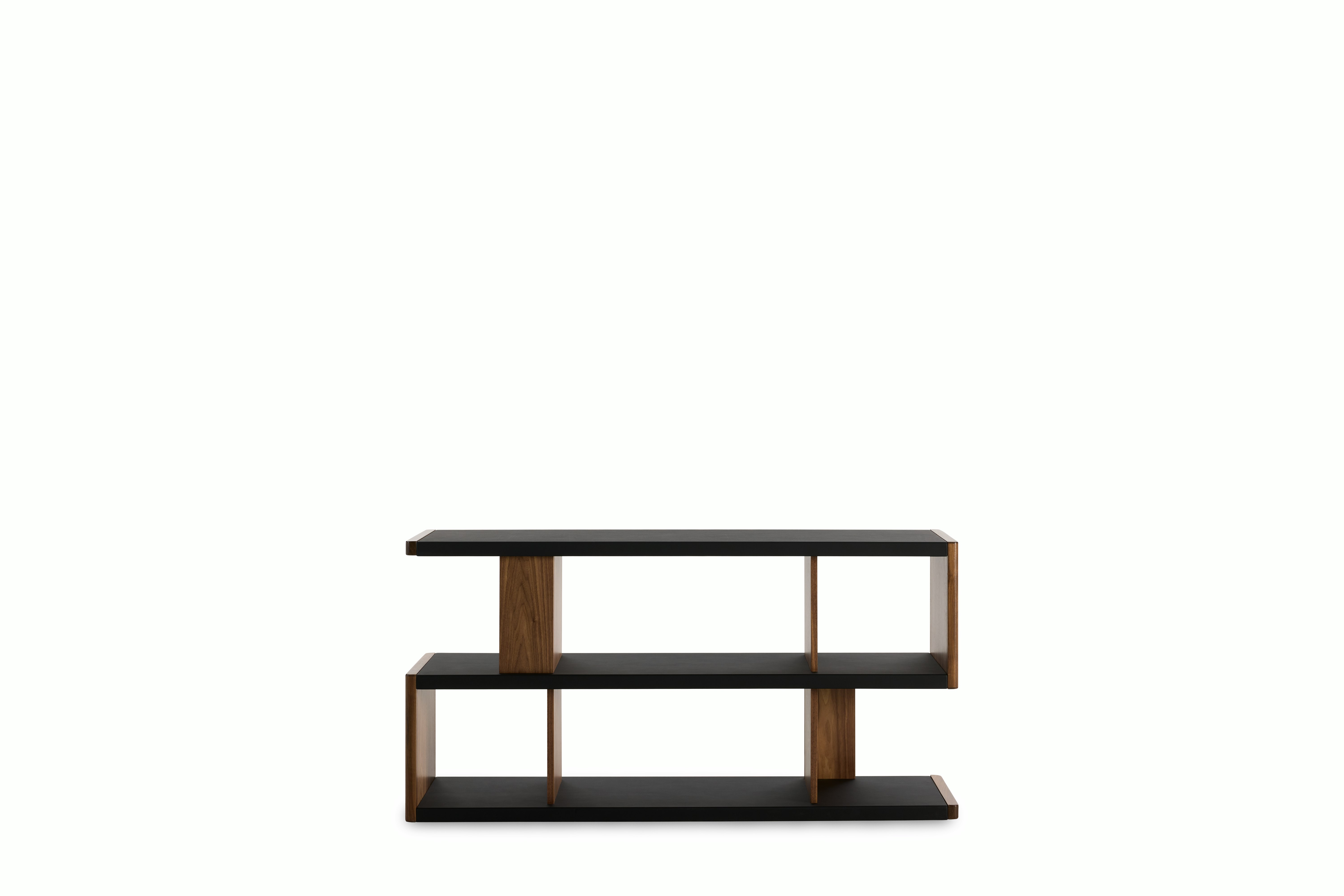 New Canaan Low Bookshelf - black,  walnut