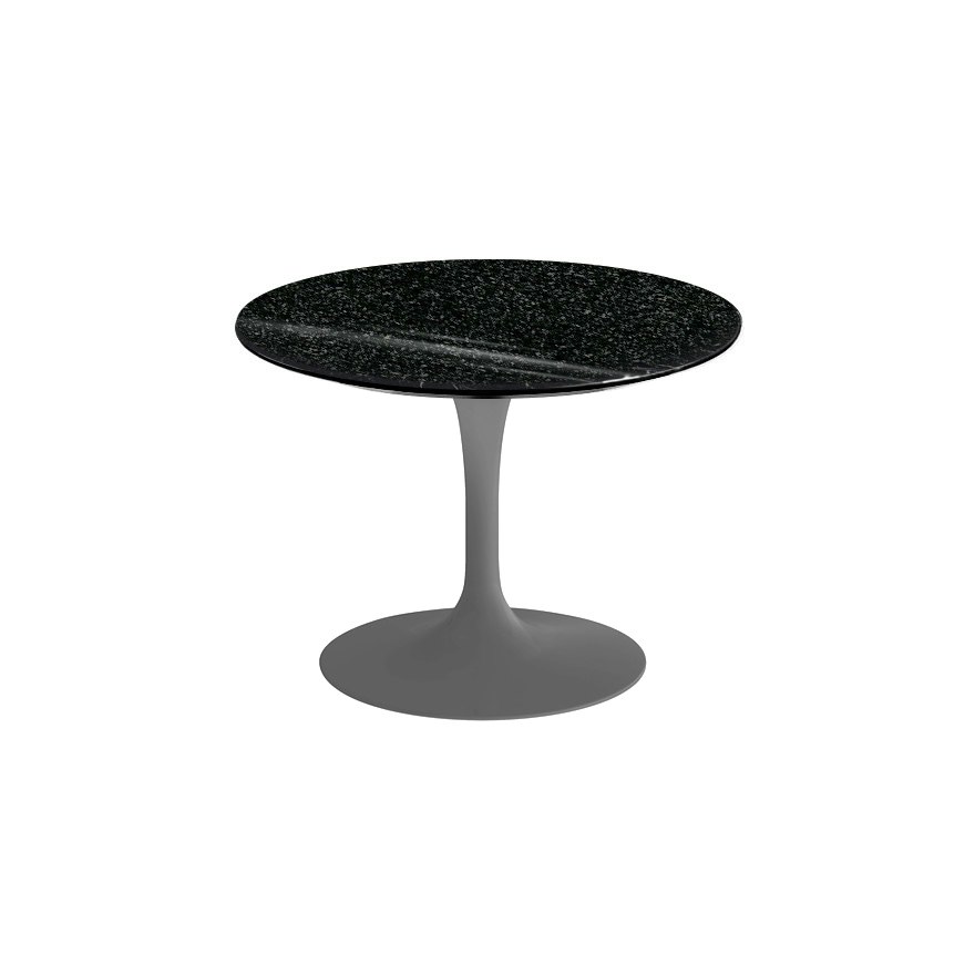 Saarinen Low Side Table - 20",  Round,  Granite,  Black Andes,  Grey"