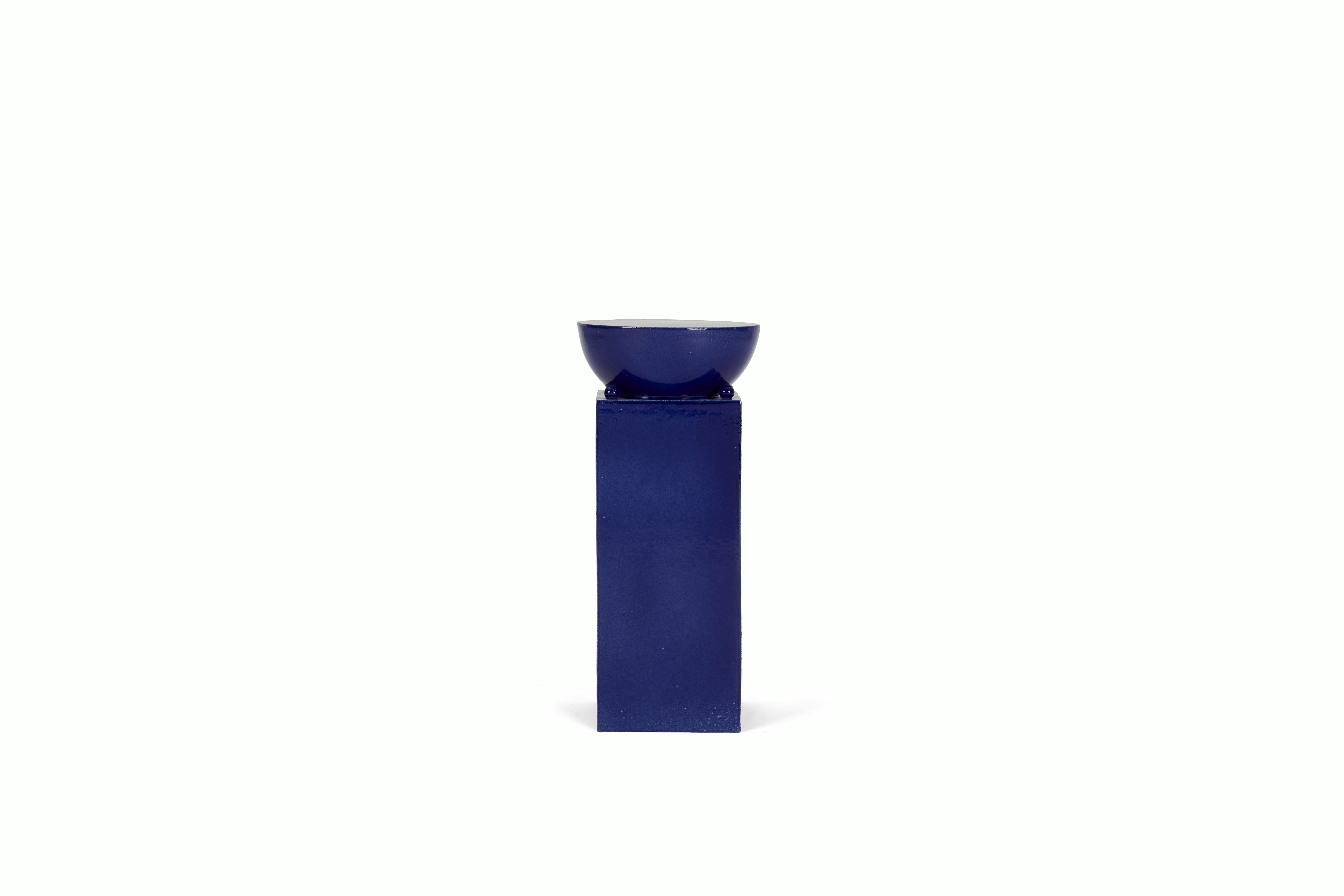 A Cocktail Table No. II in cobalt viewed from the front.