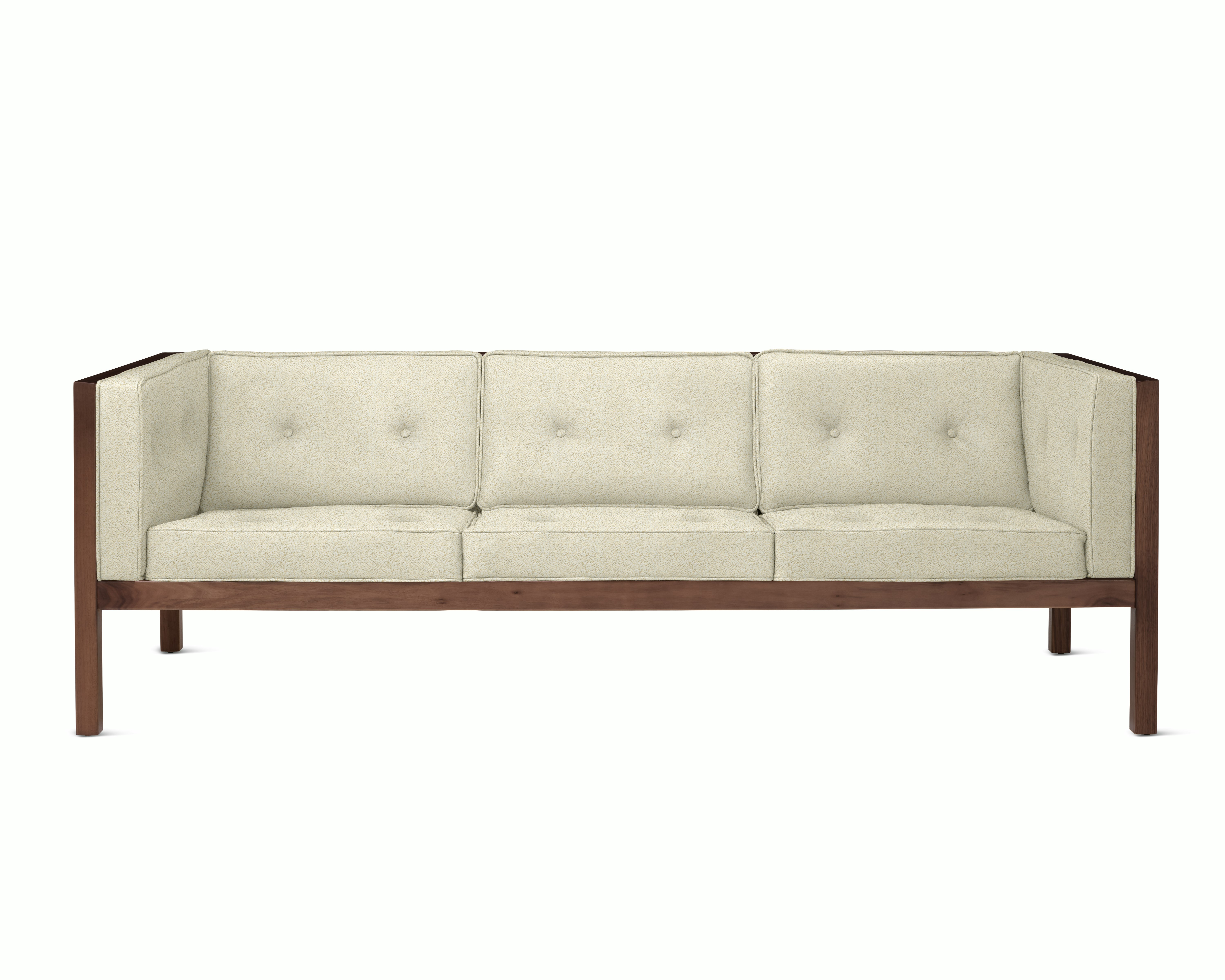 Cube Sofa - 80,  Whim,  Warm White,  Walnut
