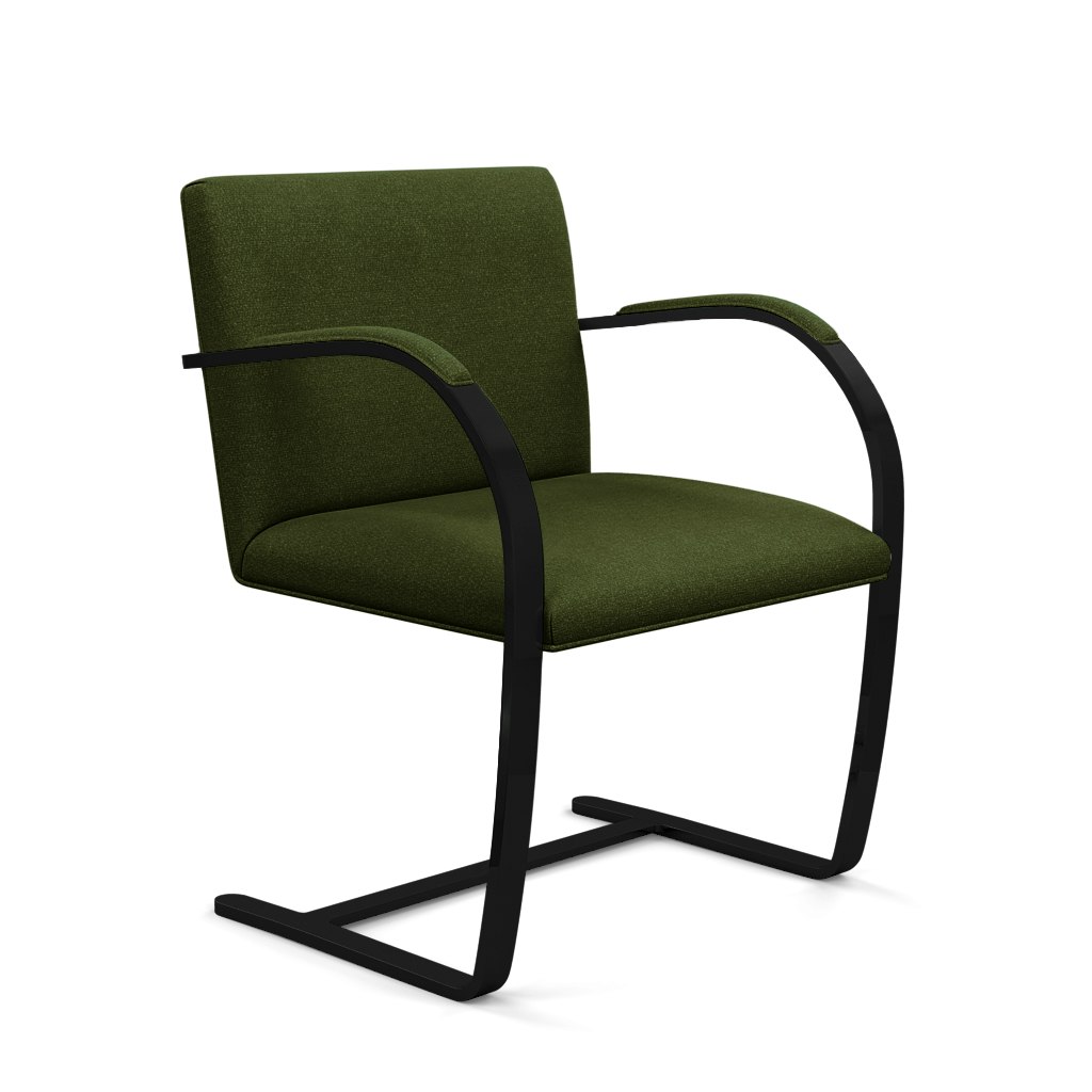Brno Flat Bar Chair - Armchair,With Armpads,Classic Boucle, Rover, Black