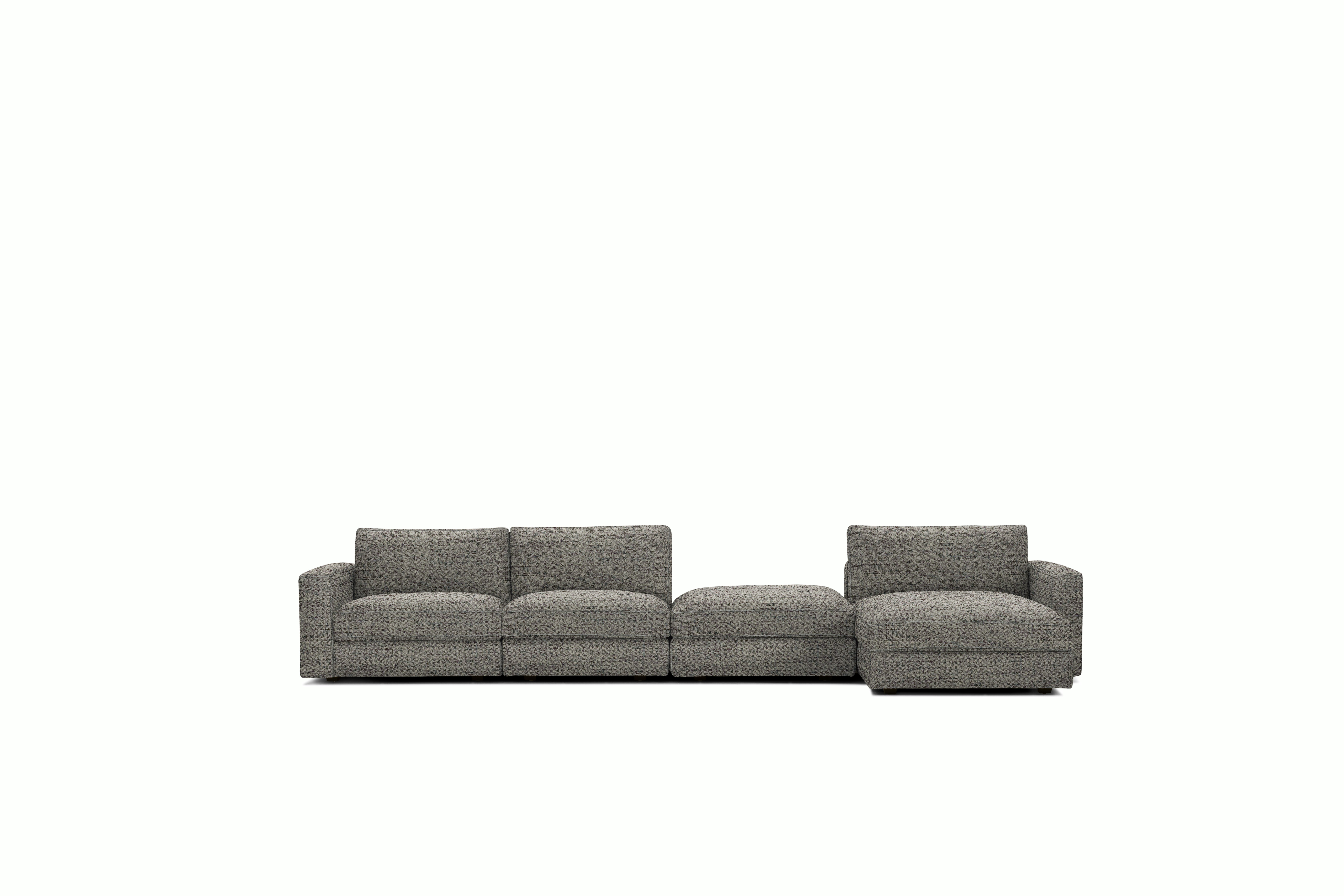 A Reid Sectional in block viewed from the front.