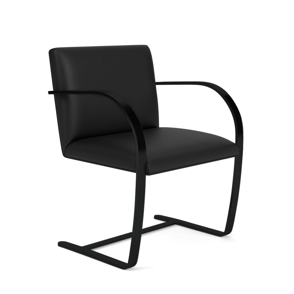 Brno Flat Bar Chair - Armchair,Without Armpads,Volo Leather, Black, Black