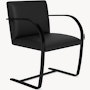 Brno Flat Bar Chair - Armchair,Without Armpads,Volo Leather, Black, Black