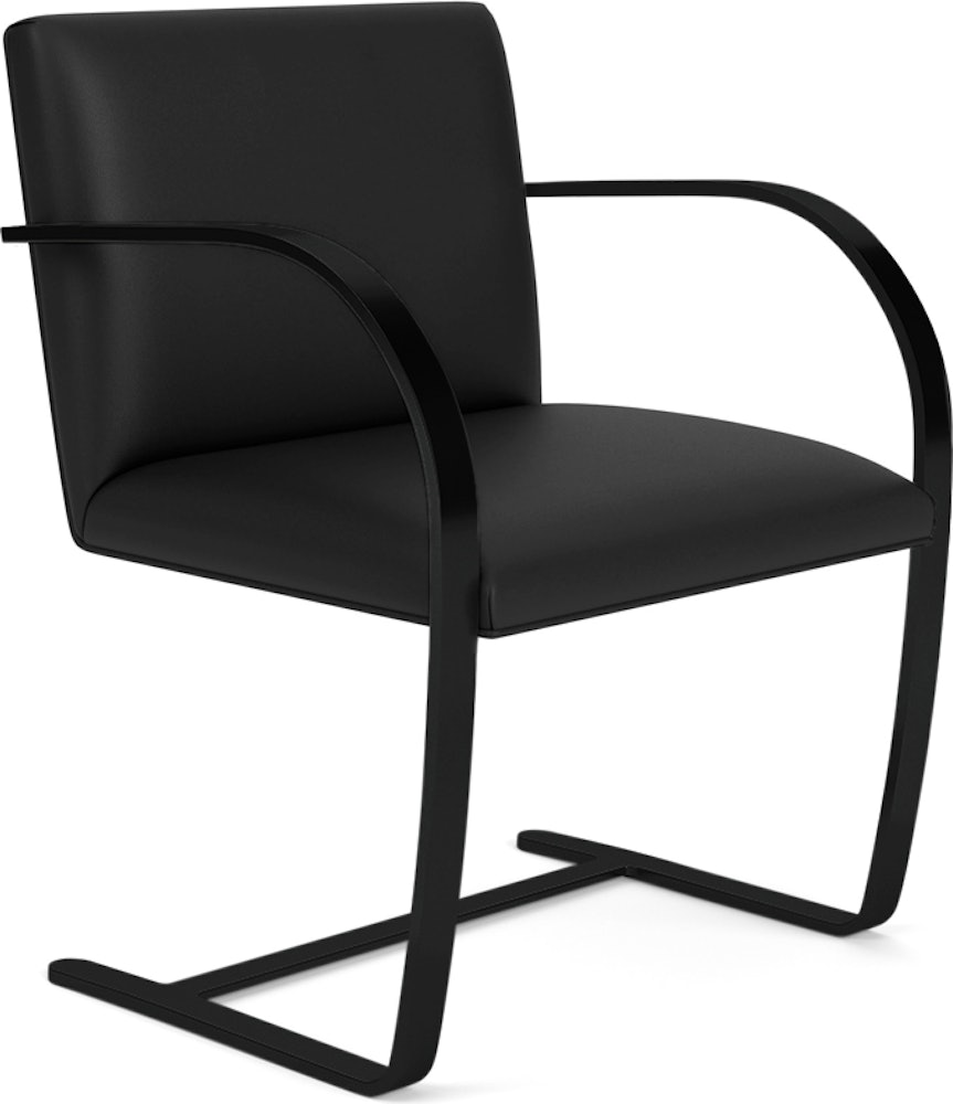 Brno Flat Bar Chair - Armchair,Without Armpads,Volo Leather, Black, Black