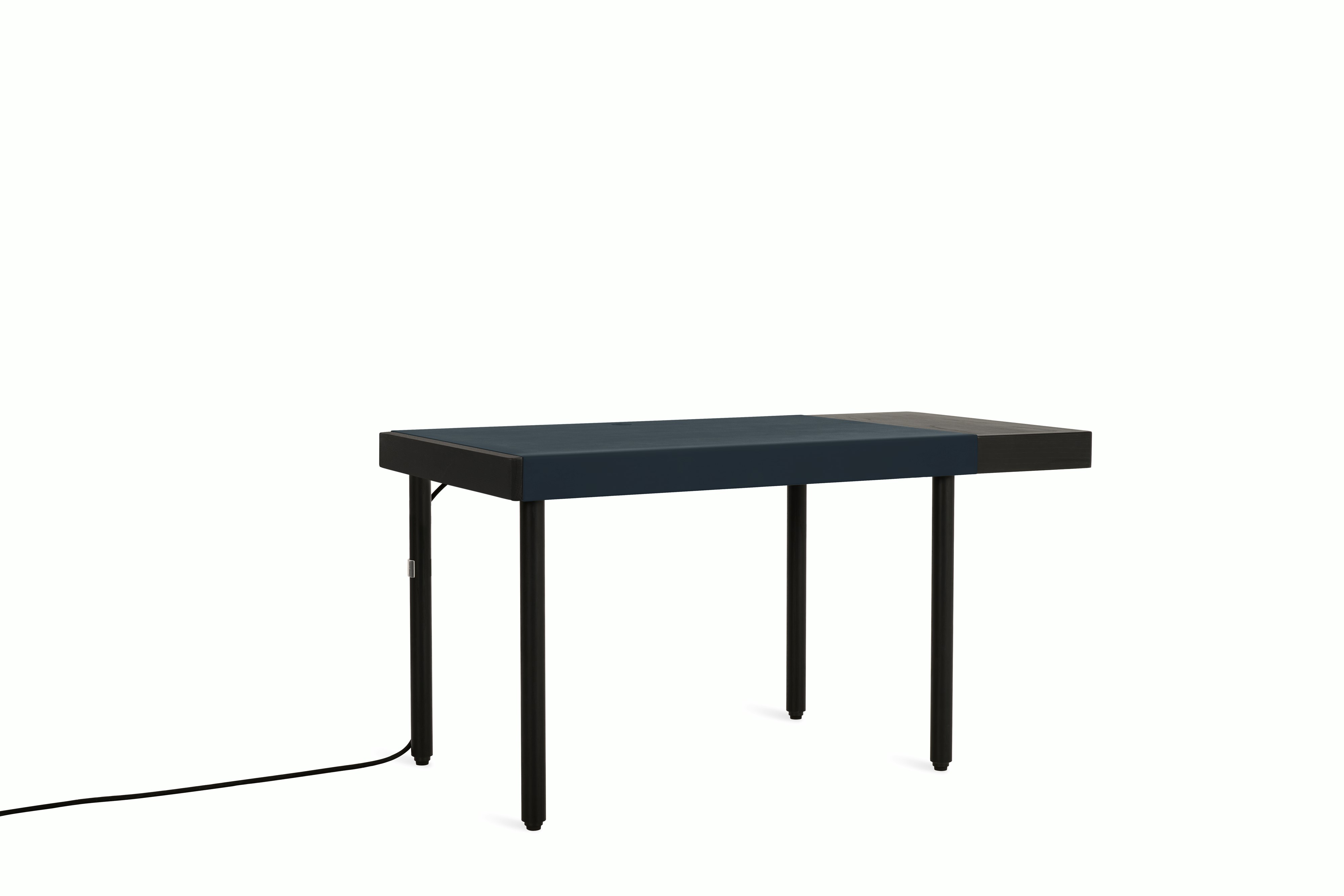 New Canaan Leatherwrap Sit-to-Stand Desk, Right Drawer